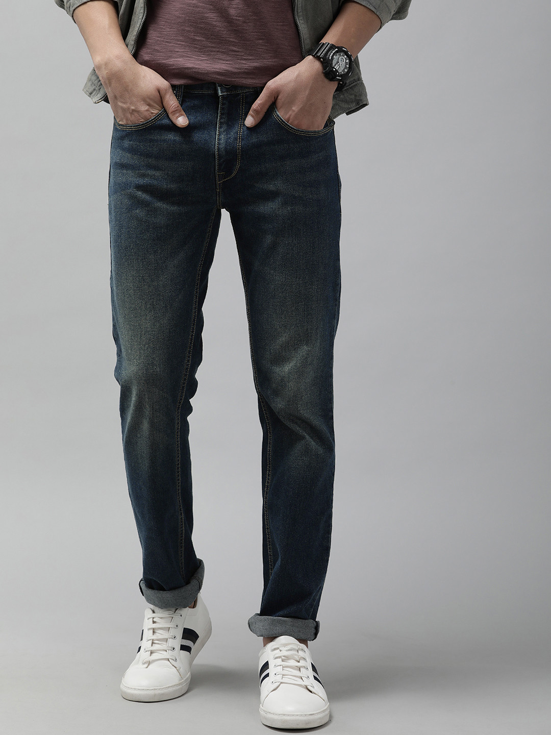 Pepe Jeans VAPOUR Blue Lightly Washed Tapered Fit Jeans Pepe Jeans VAPOUR Blue Lightly Washed Tapered Fit Jeans