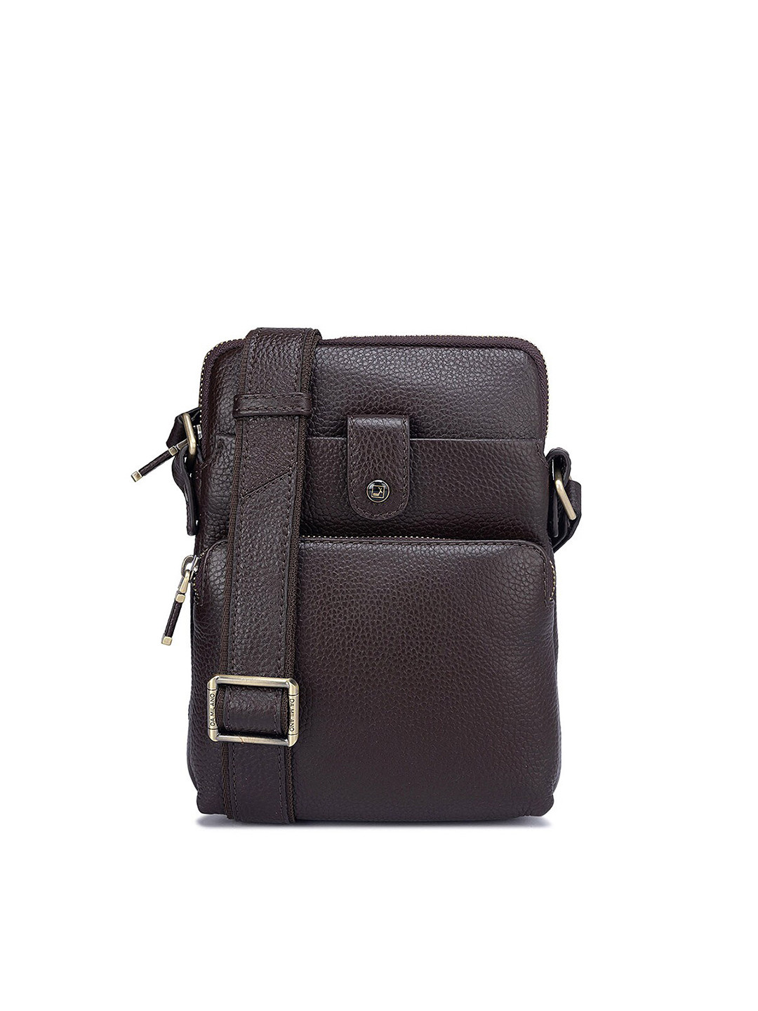 Buy Da Milano Men Textured Leather Messenger Bag Messenger Bag for