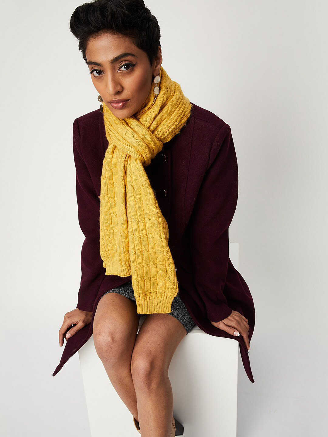 Buy Max Women Kitted Acrylic Mufflers Mufflers for Women 21591772