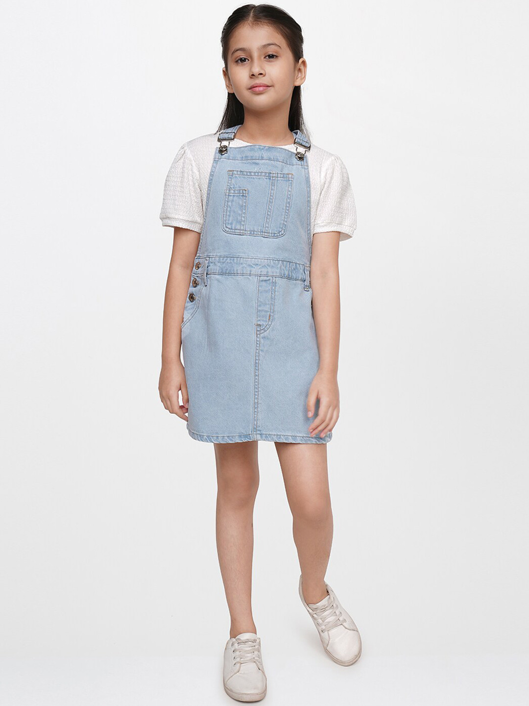 Buy AND Girls Pure Cotton Denim Dungarees Dungarees for Girls