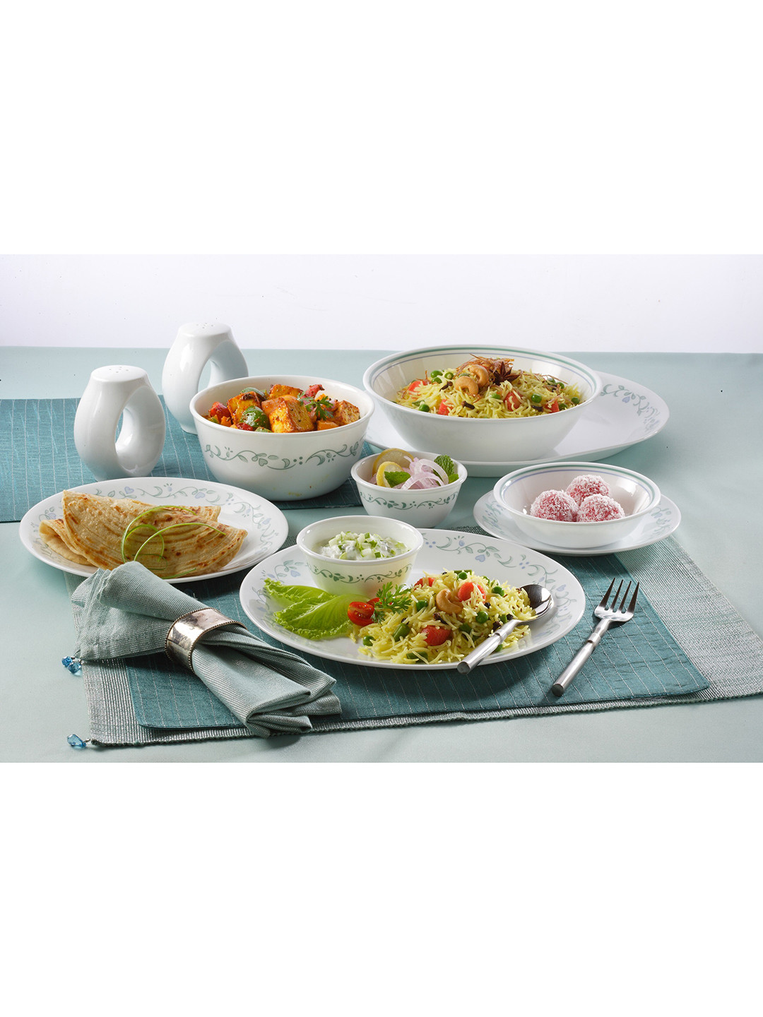 Buy Corelle Livingware Country Cottage White & Grey Printed Vitrelle ...