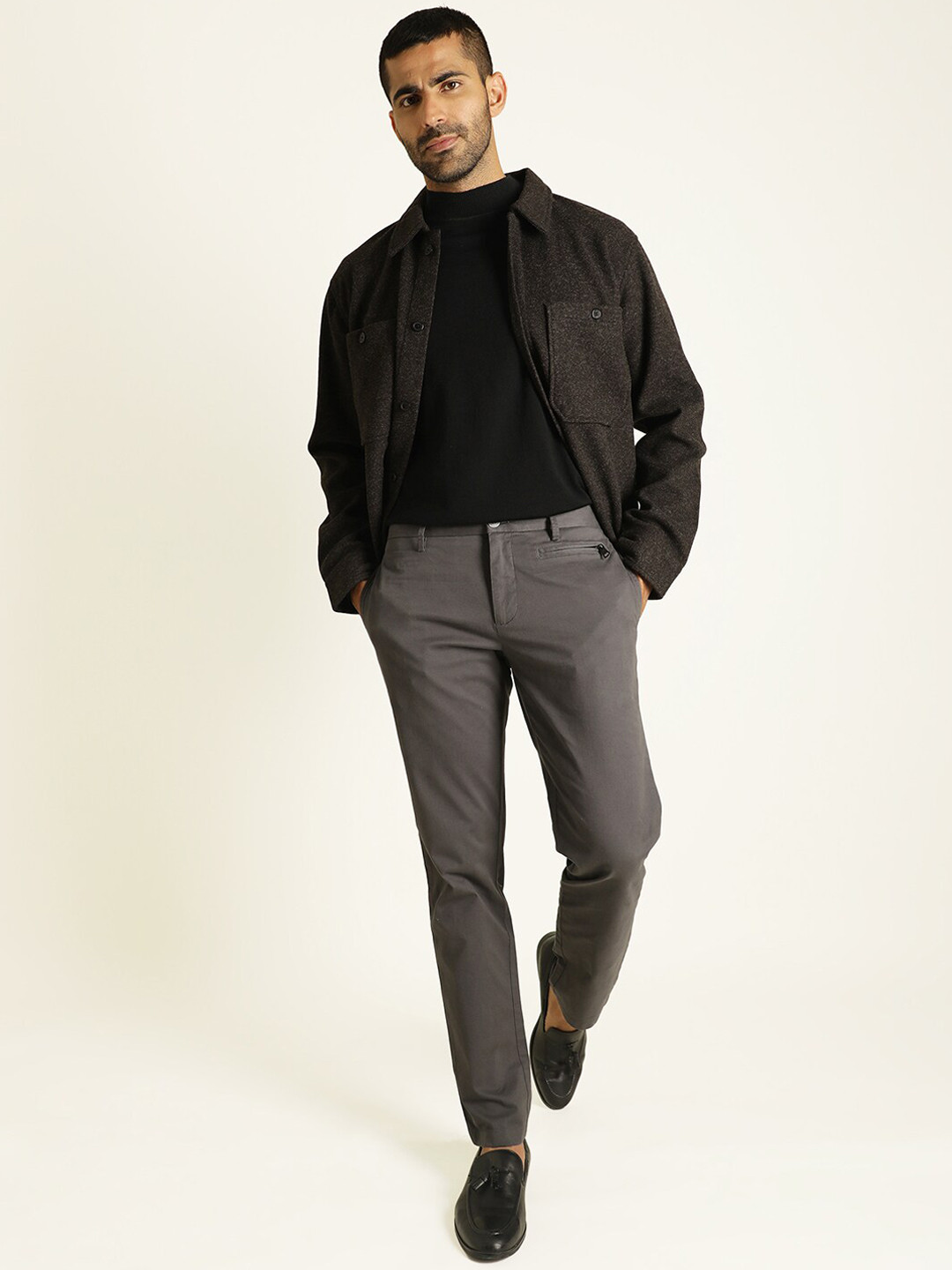 Buy RARE RABBIT Elvis Mid Rise Slim Fit Cotton Trouser - Trousers for ...