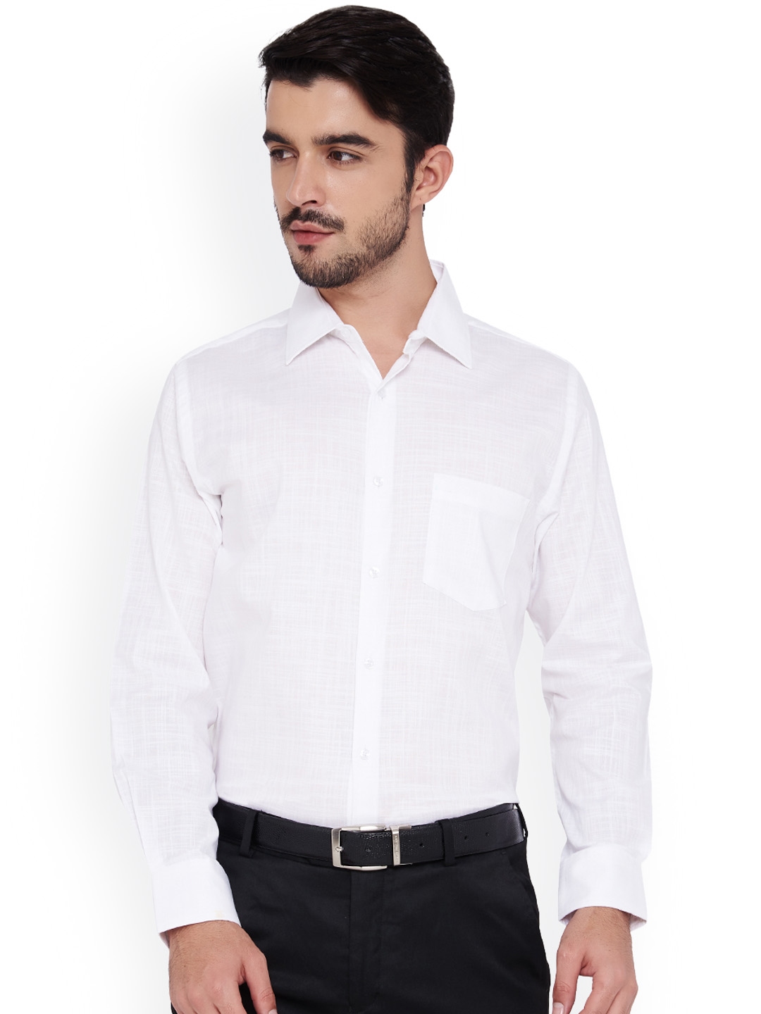 Buy IVOC Men White Slim Fit Solid Formal Shirt - Shirts for Men 2160677 ...
