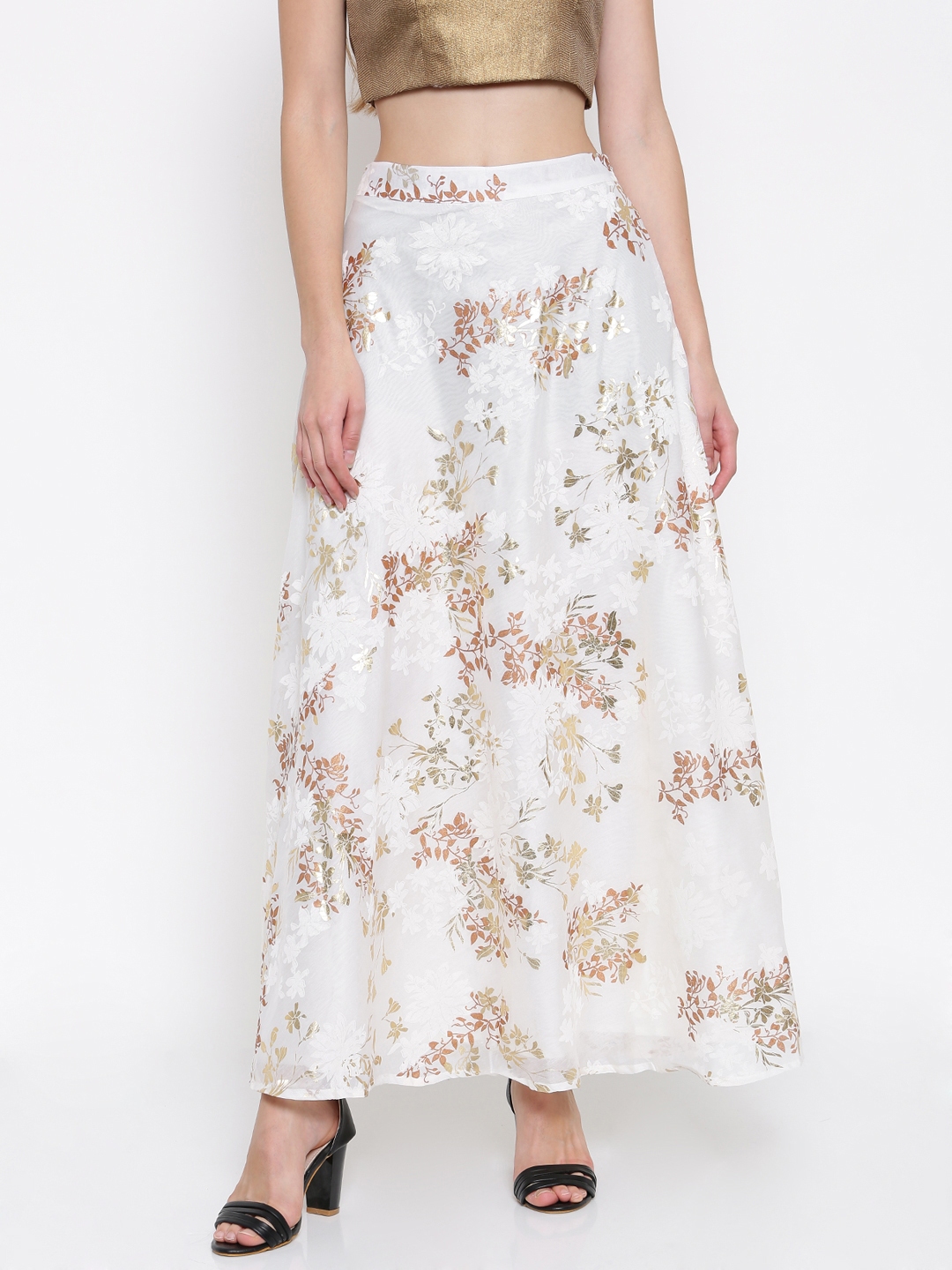 Buy Global Desi Women Off White Printed Maxi Skirt - Skirts for Women ...