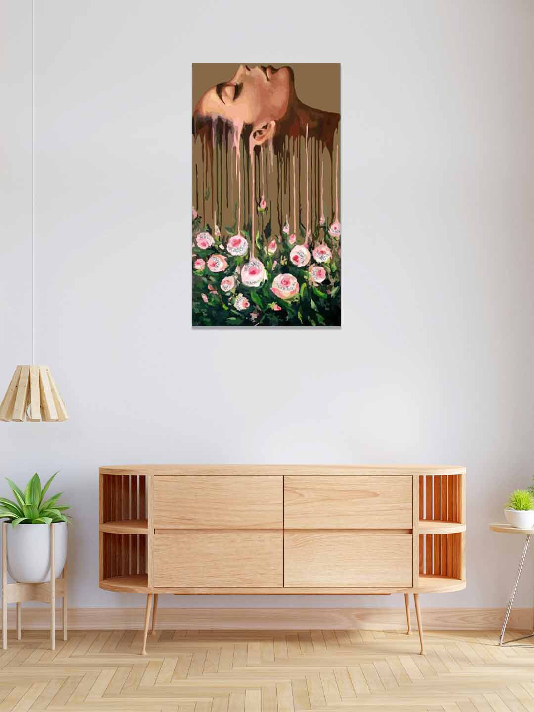 Buy RANGOLI Brown & Pink Brain Rose Painted Wall Art - Wall Art for ...