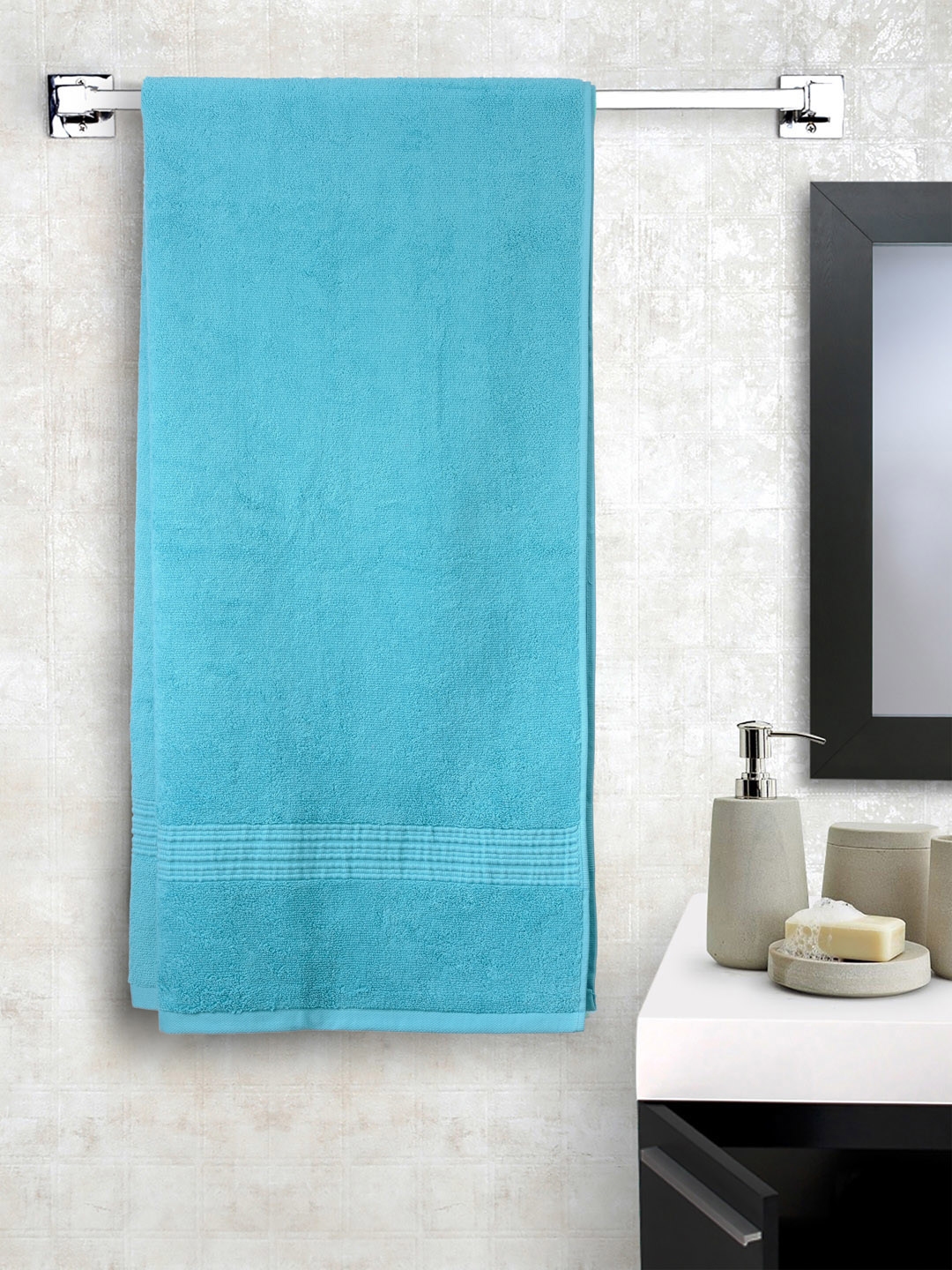 Buy ELLE DECOR Blue Cotton 500 GSM Bath Towel Bath Towels for Unisex