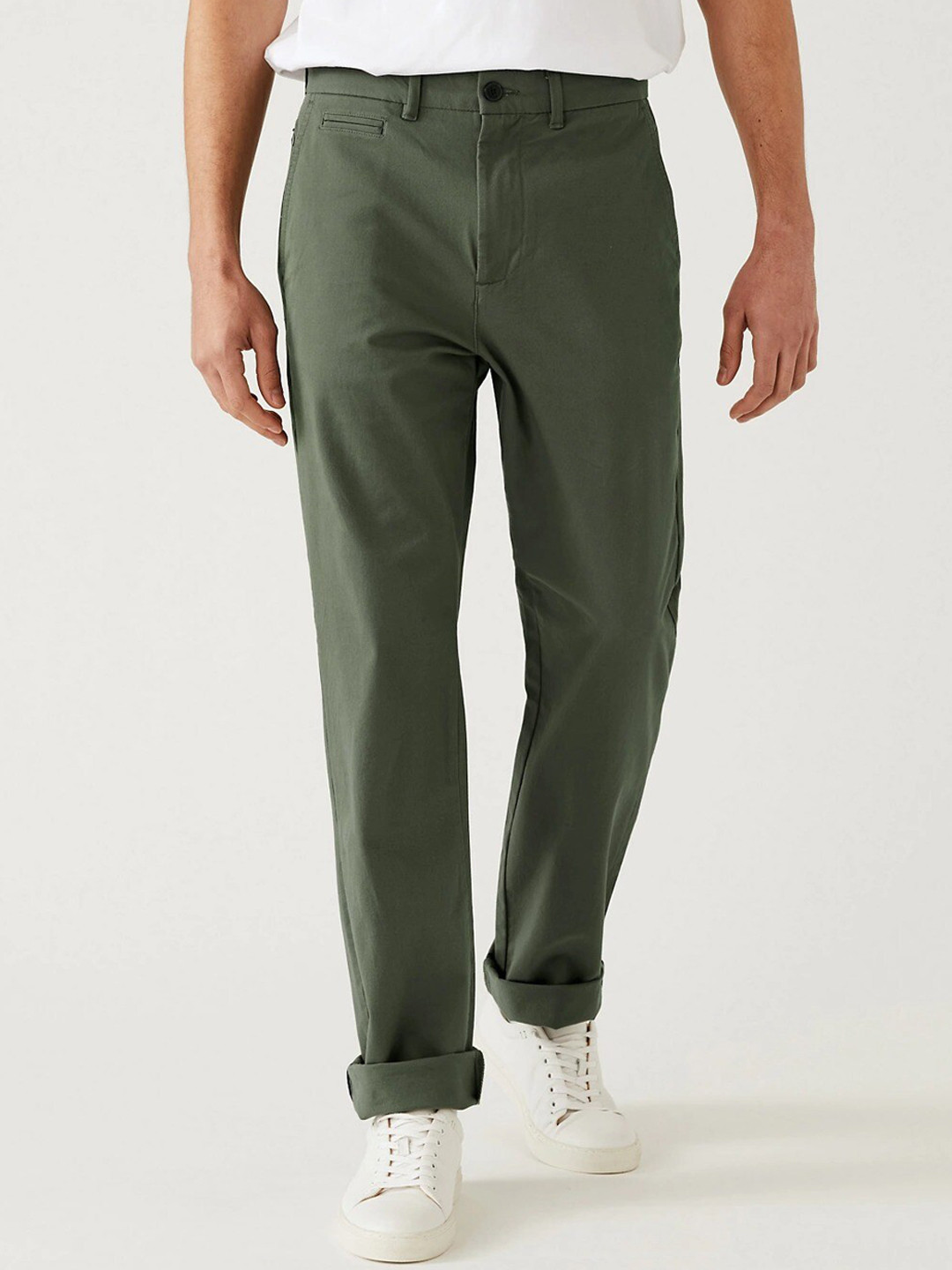 Buy Marks & Spencer Men High Rise Trousers Trousers for Men 21628326