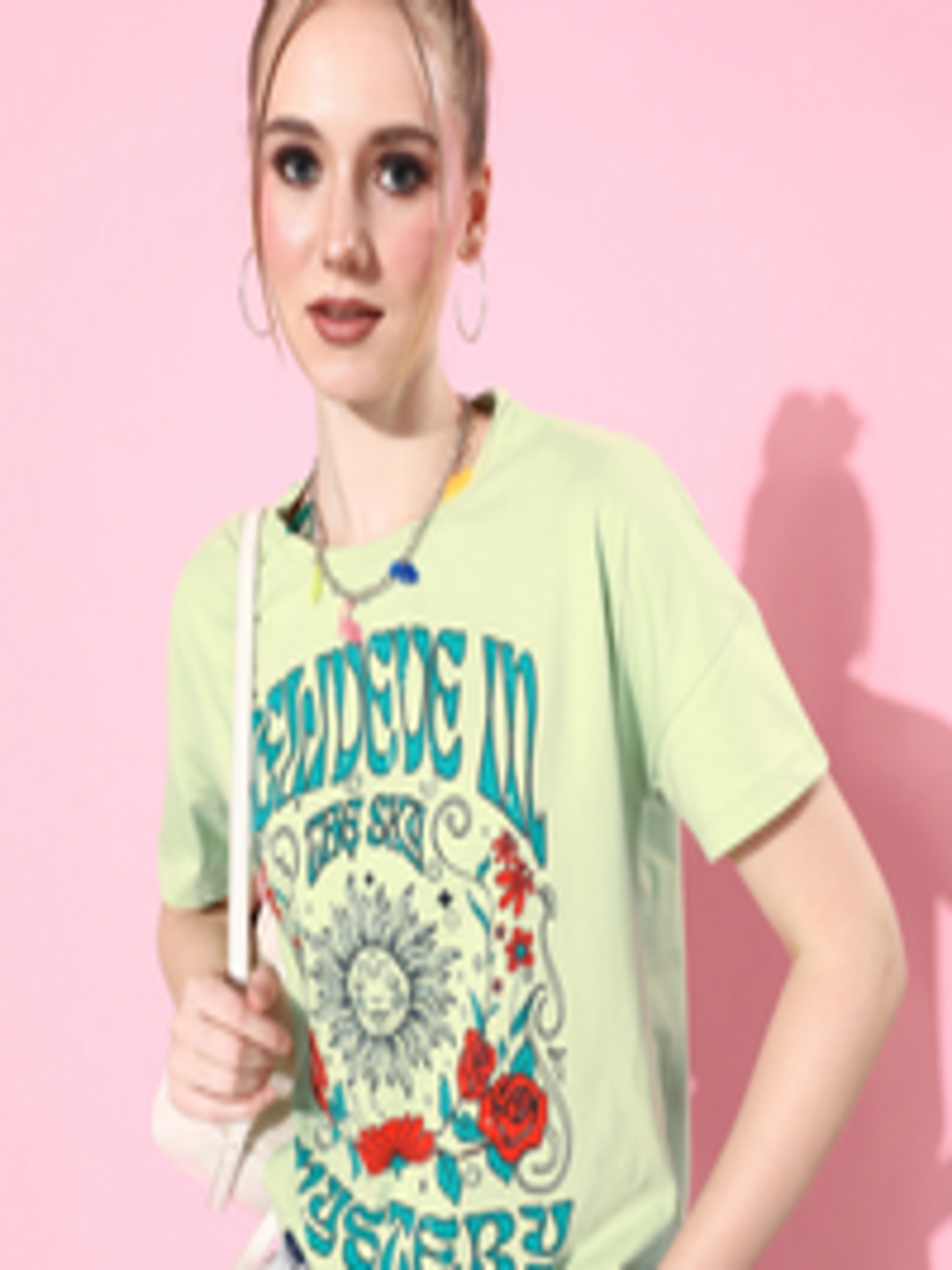Buy Moda Rapido Light Green Poster Graphics Printed Pure Cotton T Shirt ...