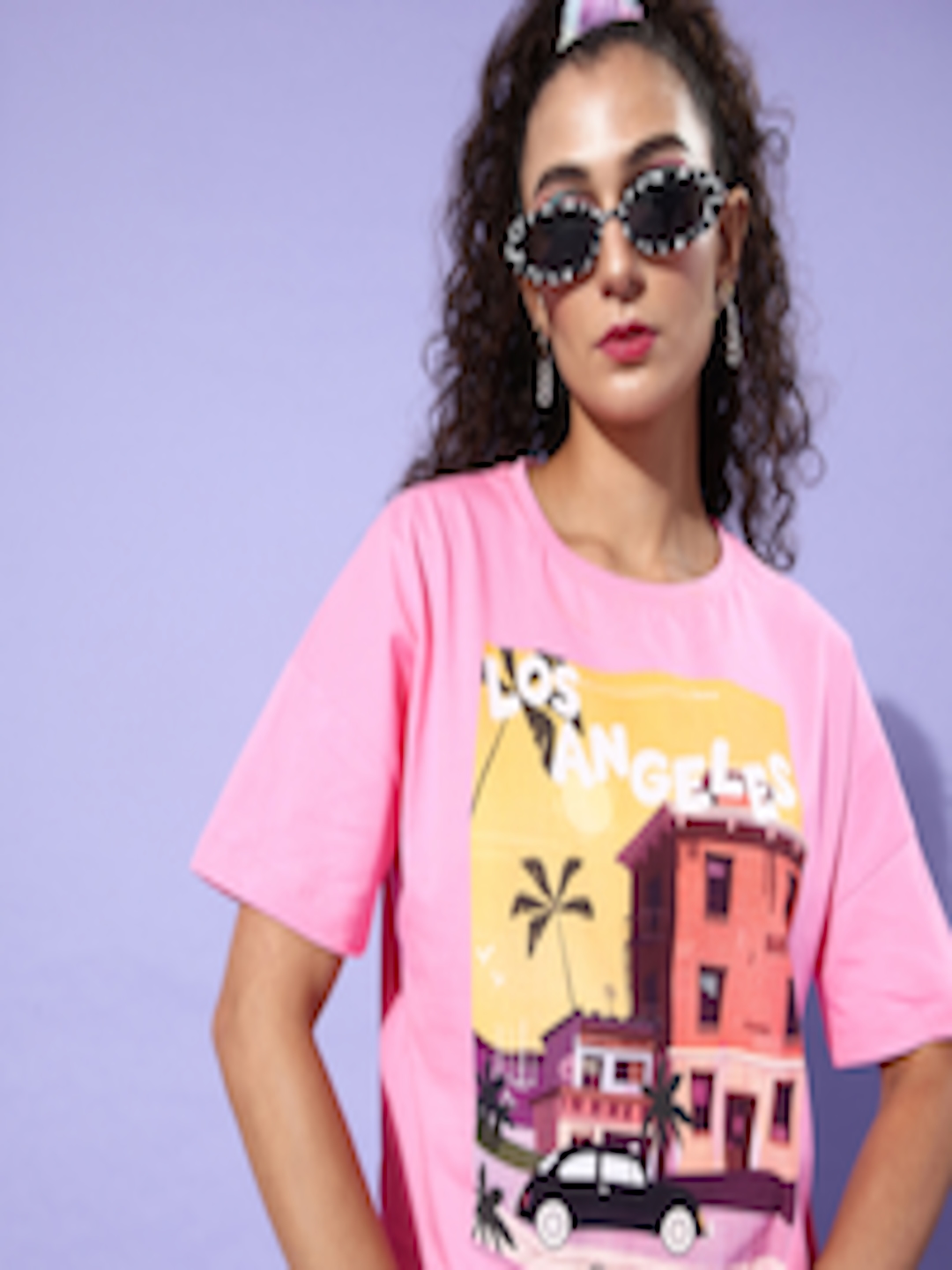 Buy Moda Rapido Women Shady Pink Pure Cotton 90's Hollaback Poster ...