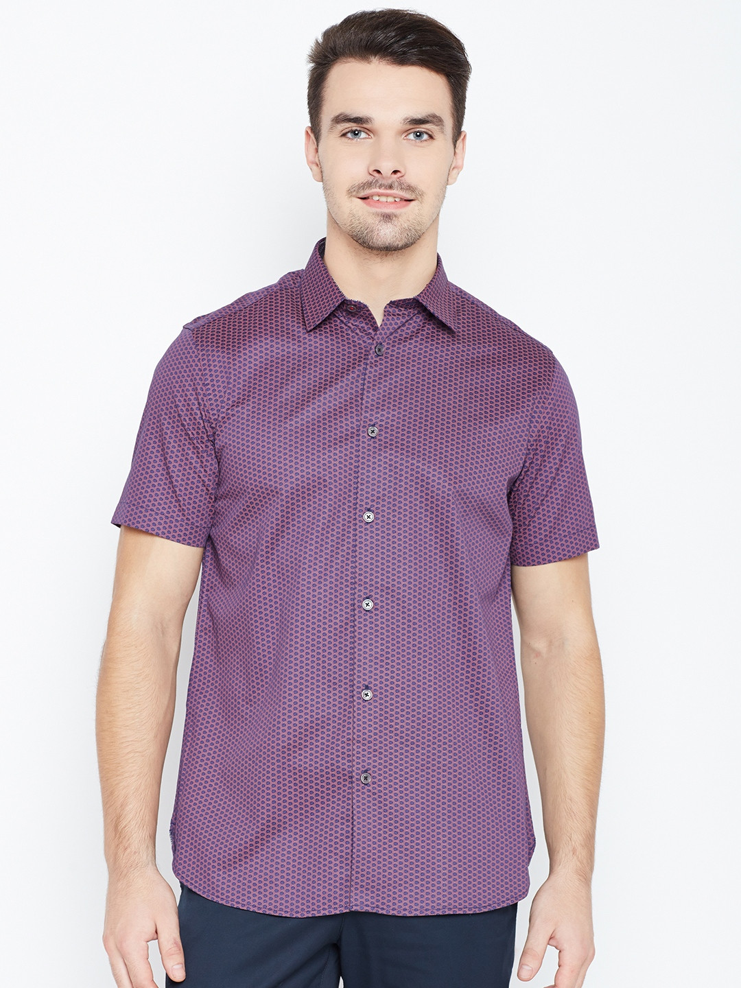 Buy Blackberrys Men Purple Slim Fit Printed Casual Shirt Shirts for