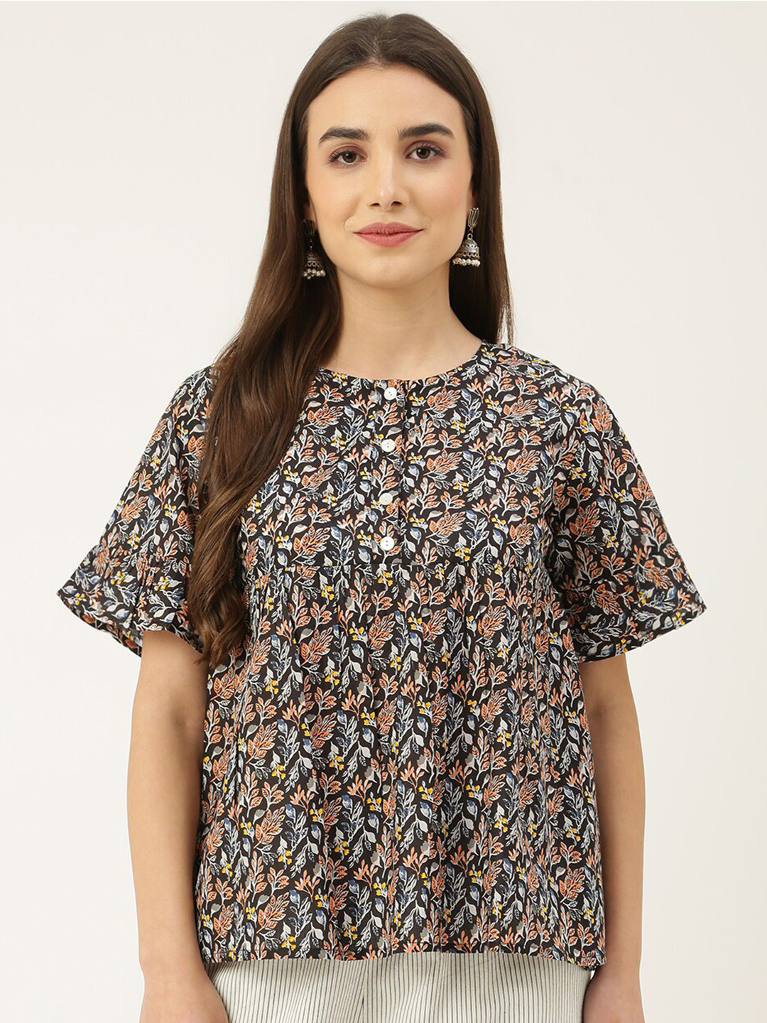 Buy DECKEDUP Floral Print Cotton Top Tops for Women 21643000 Myntra