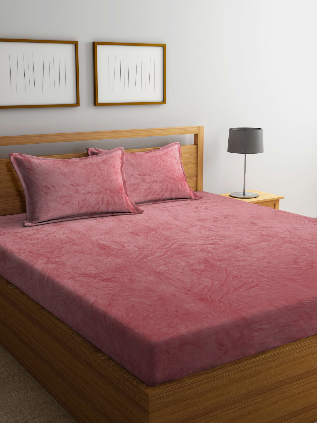 Buy KLOTTHE Rust 300 TC Woolen King Bedsheet With 2 Pillow Covers