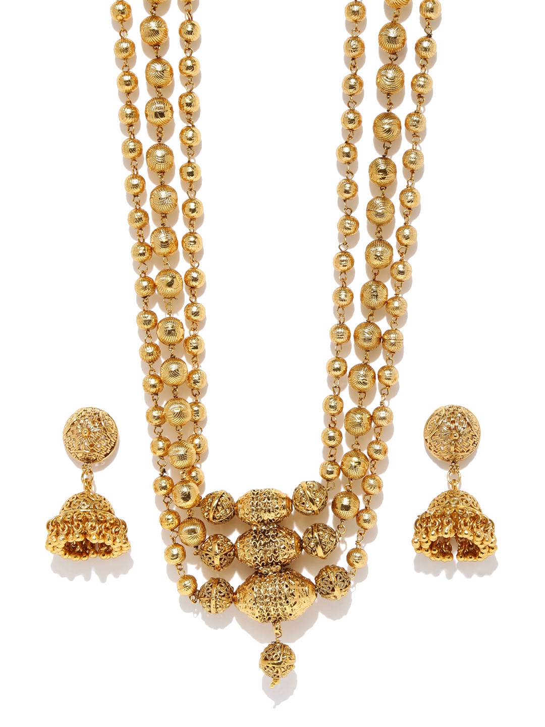 Buy Rubans Gold Plated Stone Studded Jewellery Set Jewellery Set for