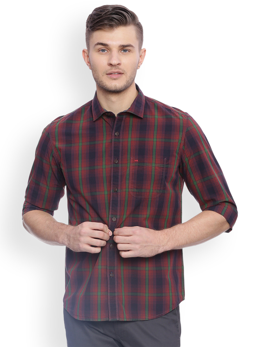 basics checked shirts
