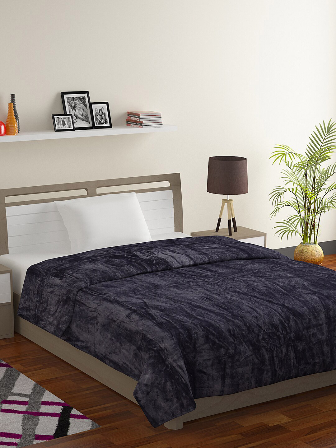 Buy BOMBAY DYEING Fidelis Grey Heavy Winter 303 GSM Single Bed Blanket