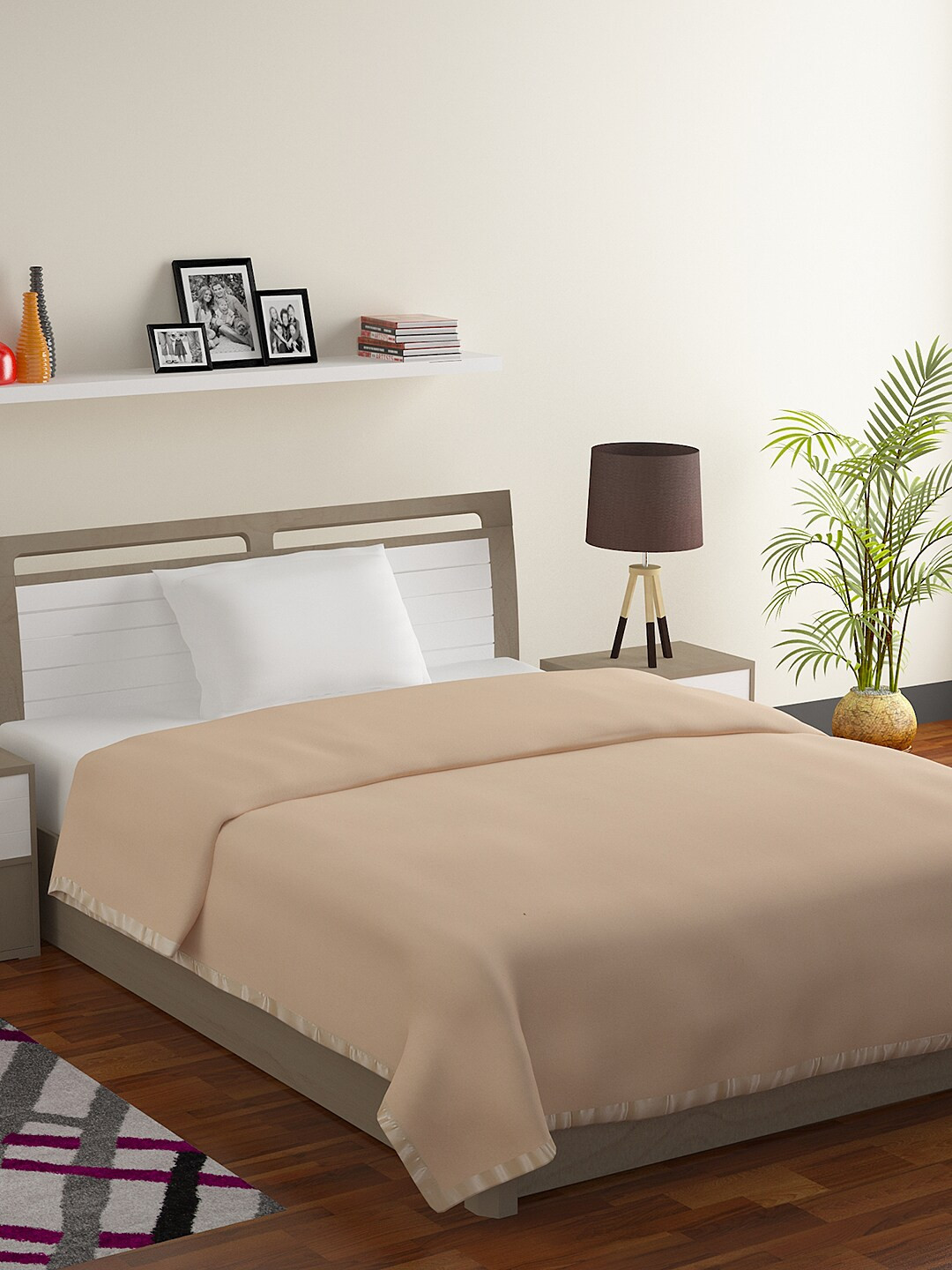 Buy BOMBAY DYEING Beige Mild Winter 287 GSM Single Bed Blanket