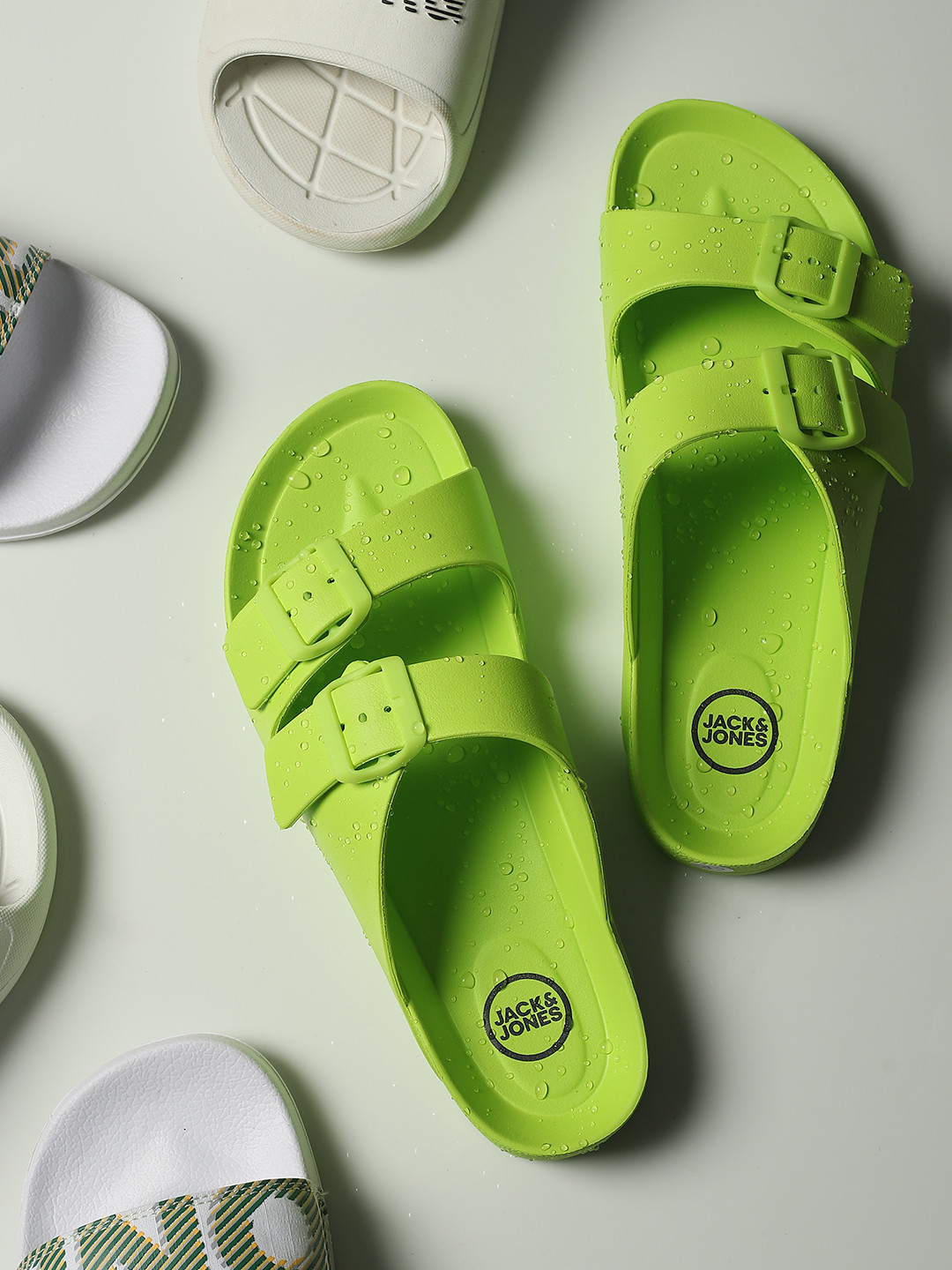 Buy Jack & Jones Men Lime Green Comfort Sandals Sandals for Men