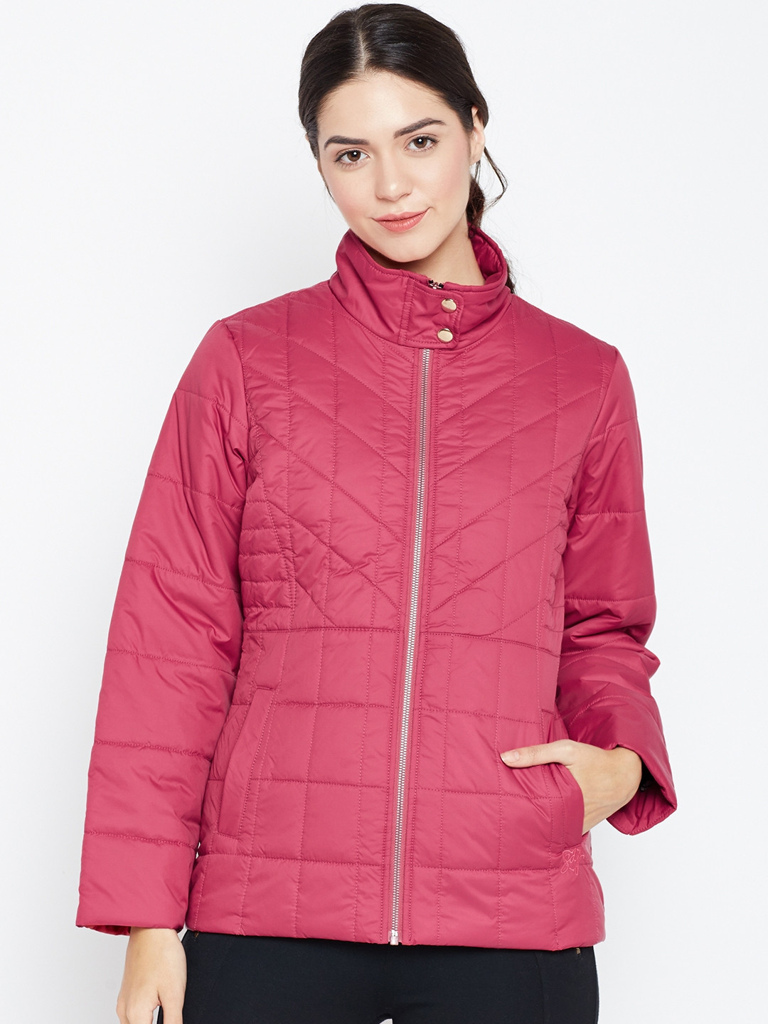 Buy Duke Women Pink Solid Quilted Jacket Jackets for Women 2165852