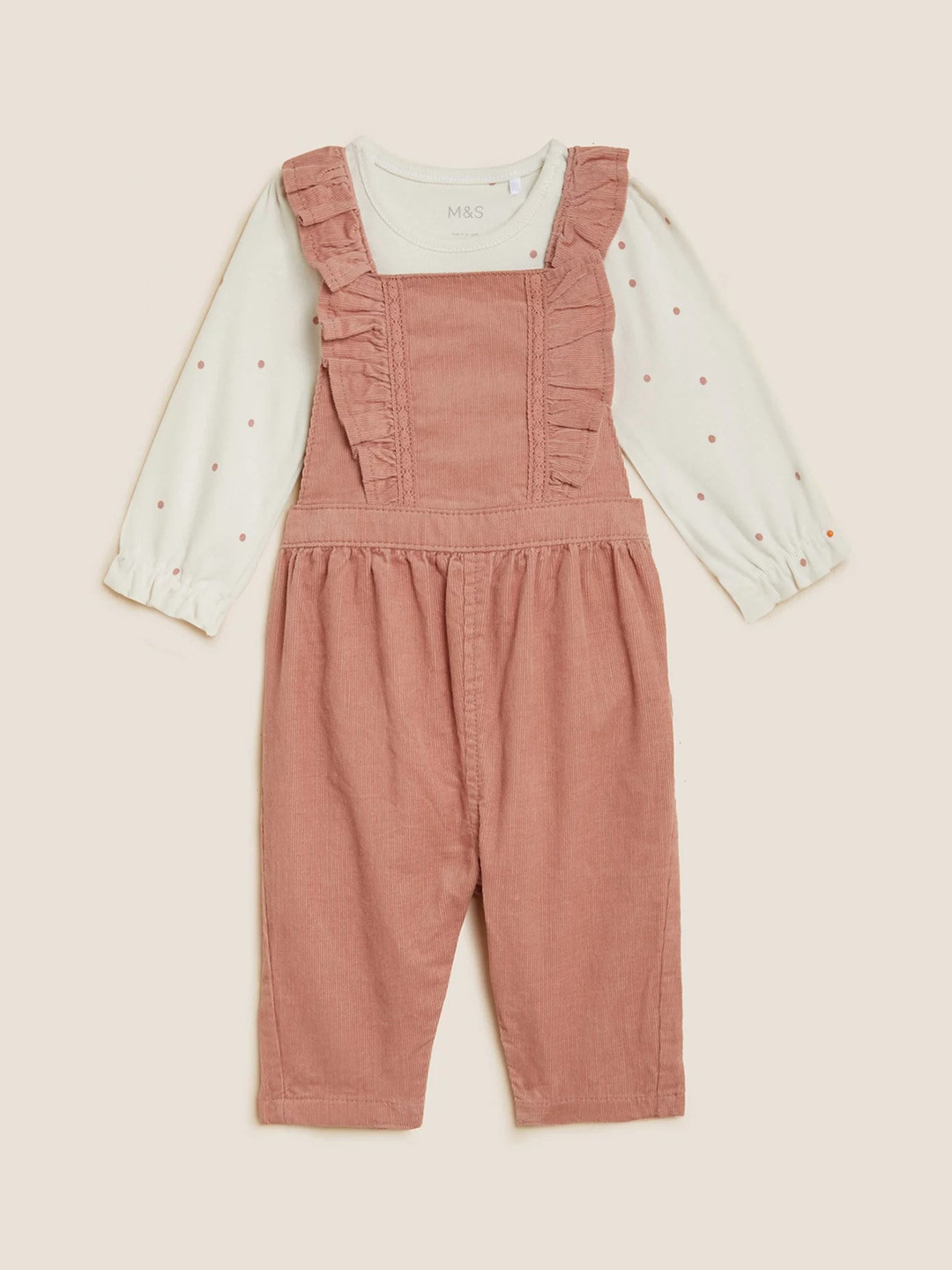 Buy Marks & Spencer Infant Girls Frill Pure Cotton Straight Leg Fit