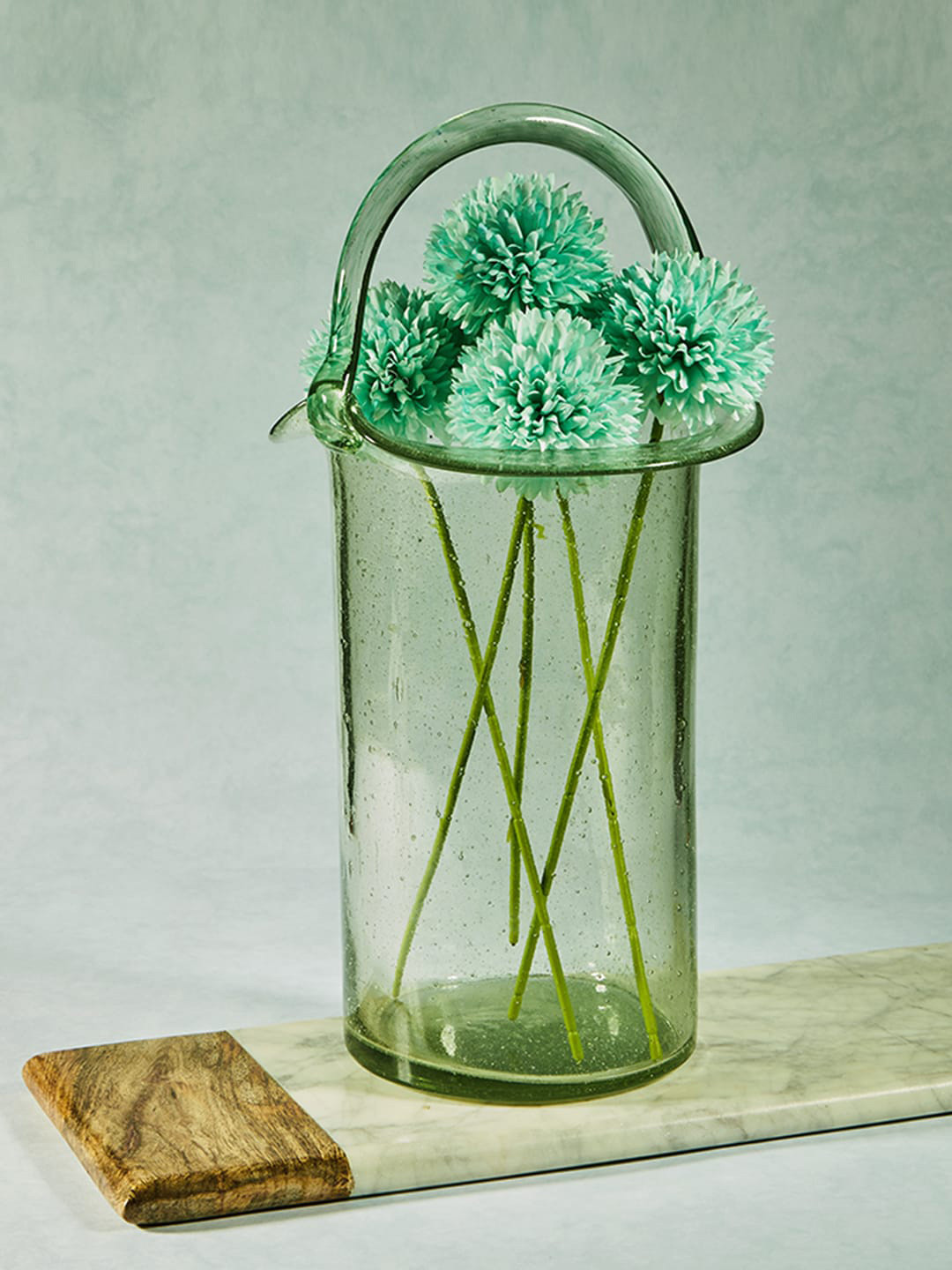 Buy Fabindia Trushita Green Glass Tall Vase Vases for Unisex 21663614