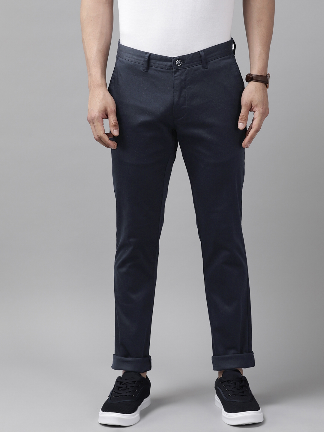 Buy Blackberrys Men Tapered Fit Low Rise Chinos Trousers - Trousers for ...