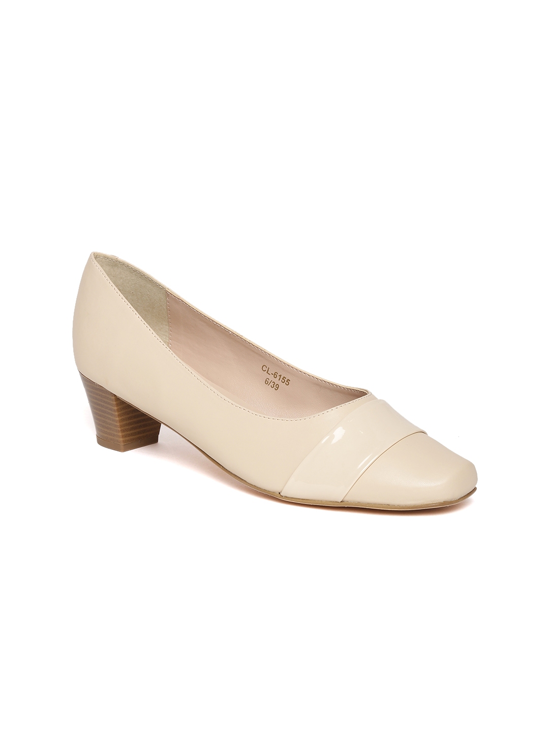 Buy Carlton London Women Cream Coloured Solid Pumps - Heels for Women ...