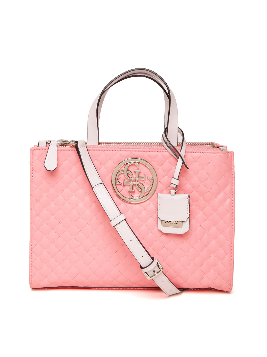 Buy GUESS Pink Self Design Handheld Bag Handbags for Women 2167268