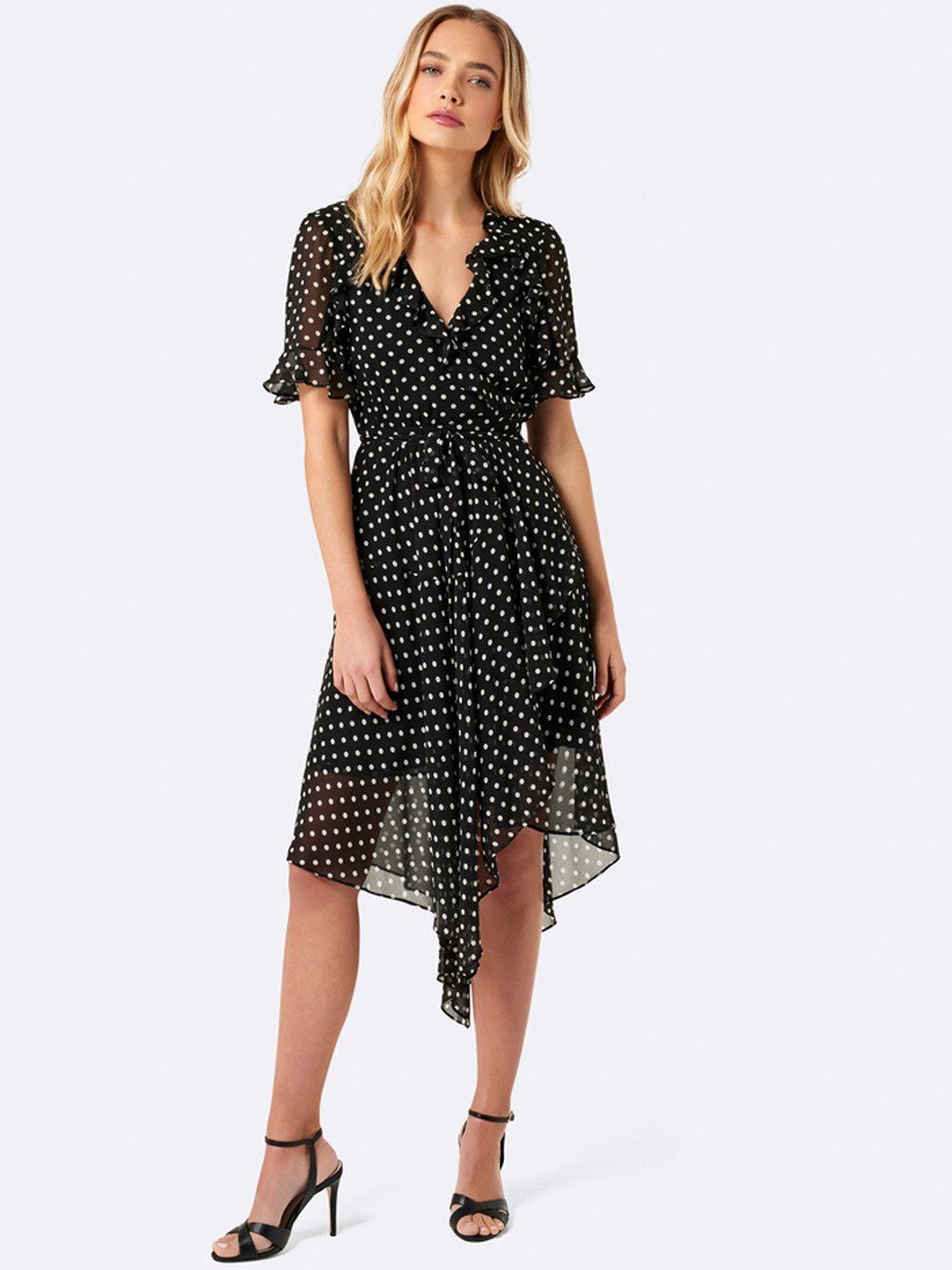 Black Printed Wrap Dress main image 0