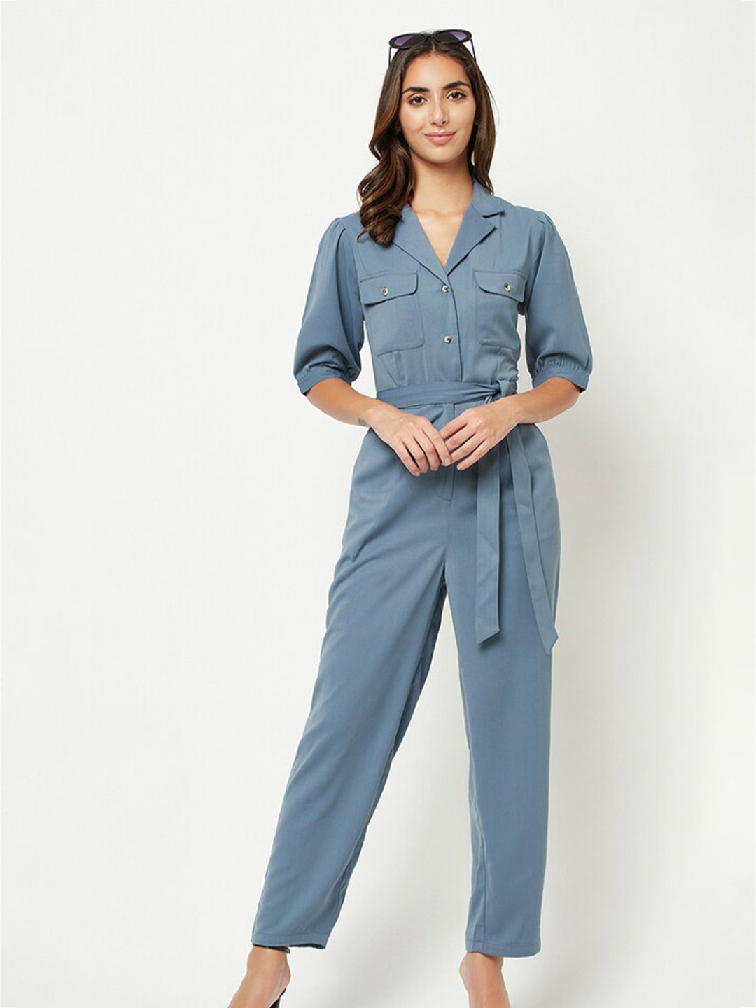 Buy HOUSE OF S Blue Basic Jumpsuit Jumpsuit for Women 21676698 Myntra