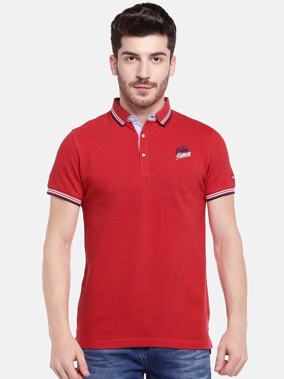 Buy Being Human Men Red Polo Pure Cotton T Shirt - Tshirts for Men ...