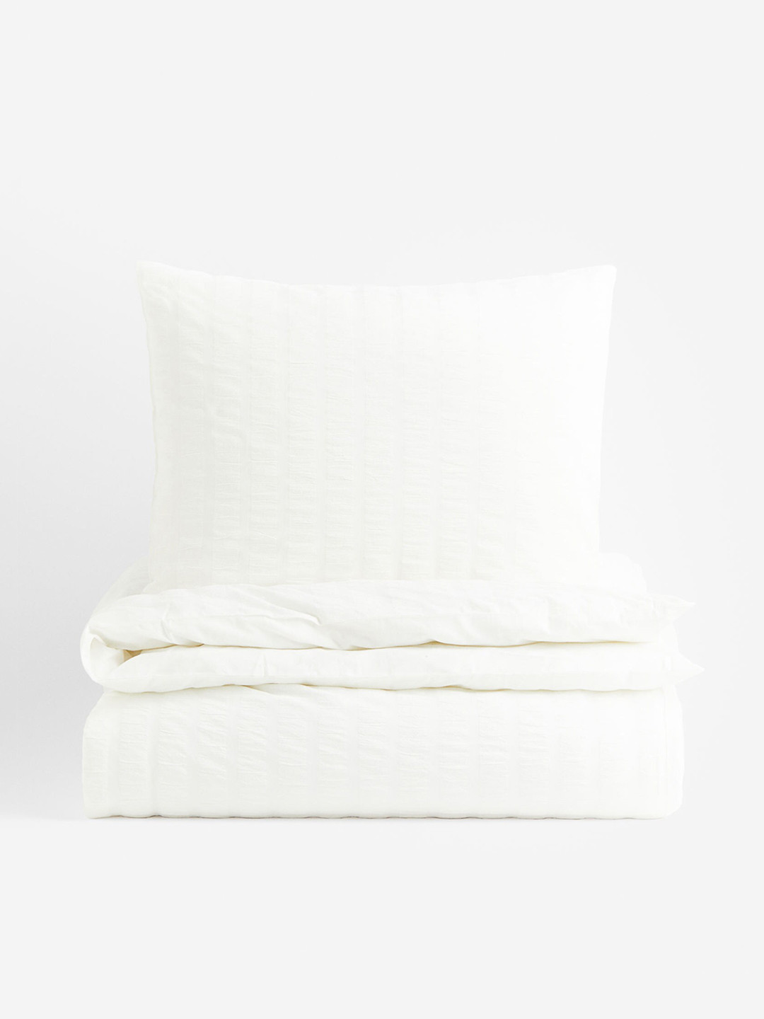 Buy H&M White Seersucker Duvet Cover Set Duvet Cover for Unisex
