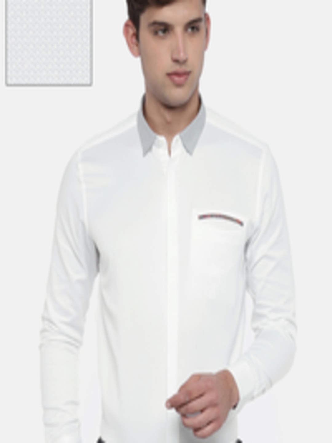 Buy True Blue Men White Slim Fit Self Design Formal Shirt - Shirts for ...