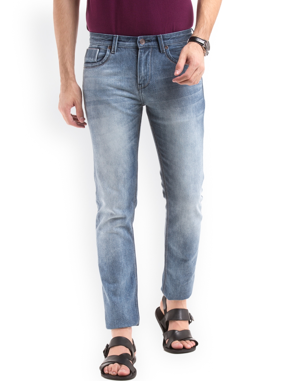Buy True Blue Men Blue Slim Fit Mid Rise Clean Look Jeans - Jeans for ...