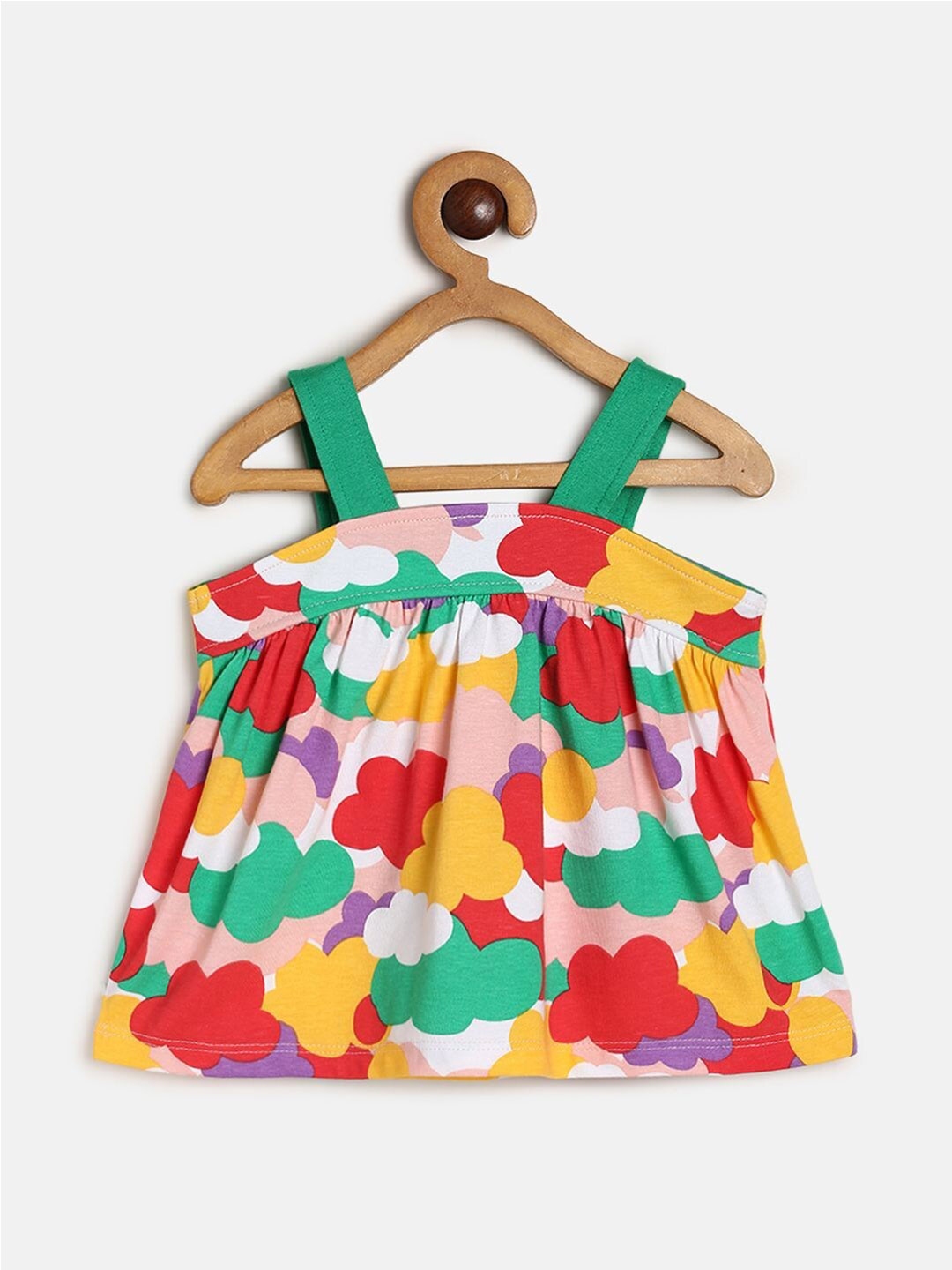 Buy MINI KLUB Girls Abstract Printed Blouson Cotton Top Tops For buy-mini-klub-boys-spread-collar-casual-shirt-shirts-for-boys