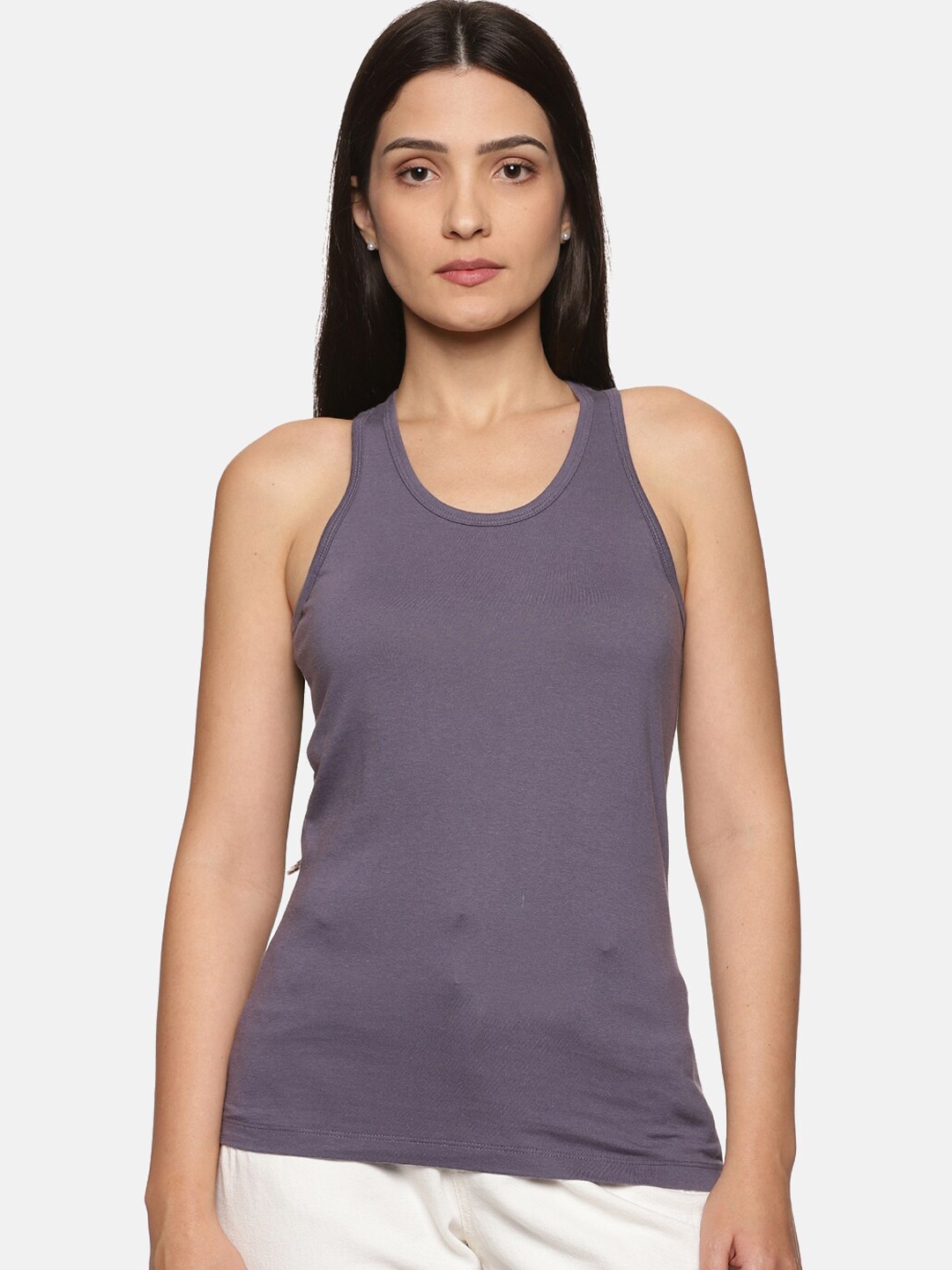 Buy Tailor And Circus Women Purple Pure Soft Modal Tank Top - Innerwear Vests for Women 21694246 