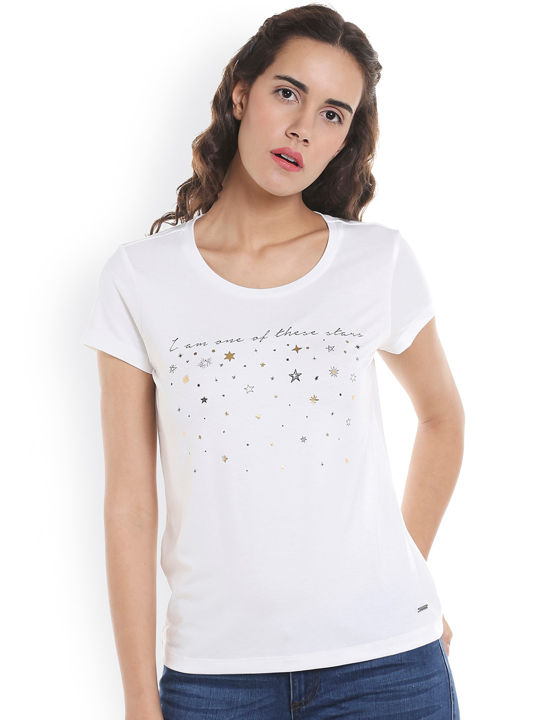 Vero Moda - T-shirt met V-hals in wit
