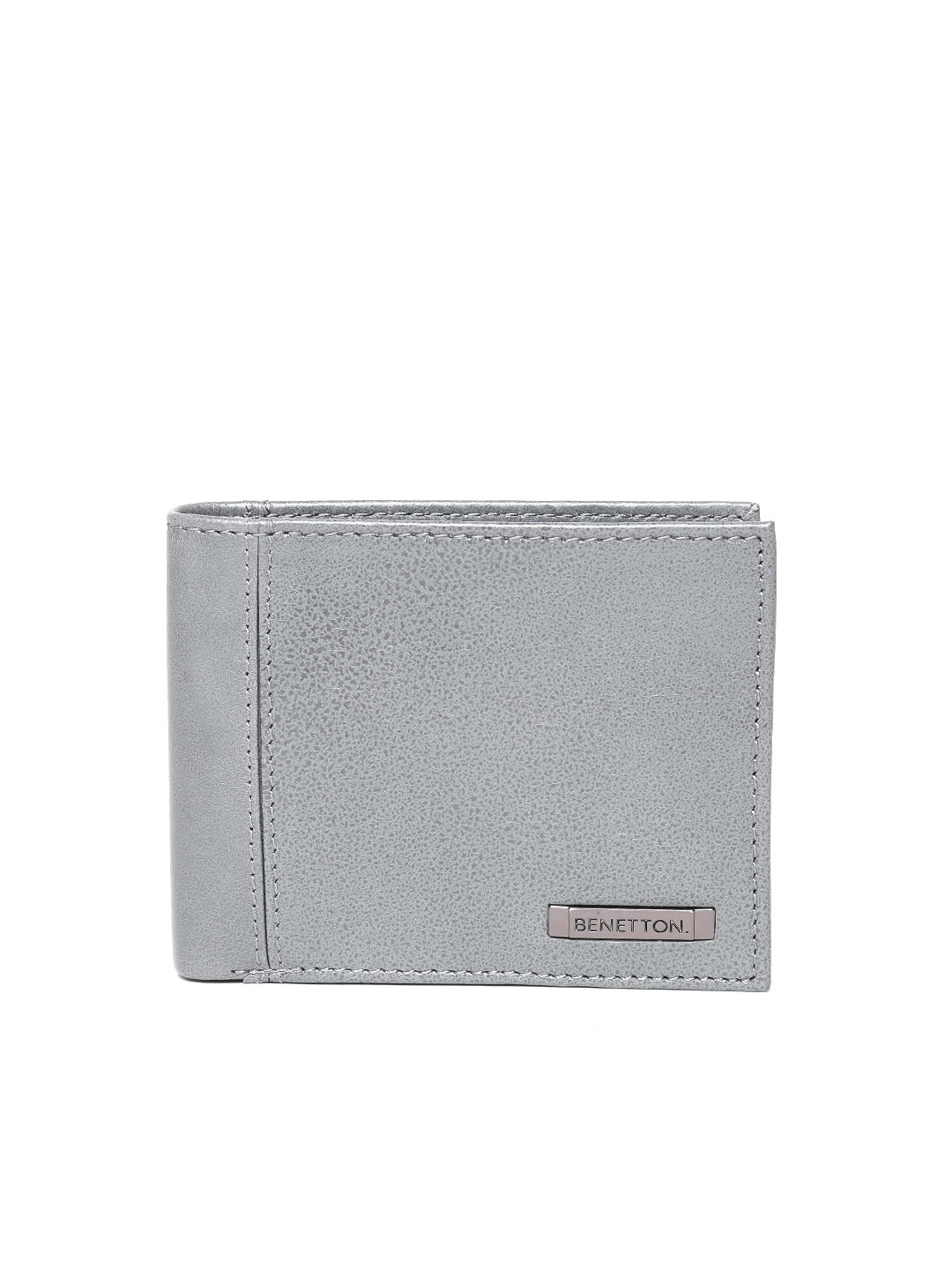Buy United Colors Of Men Grey Two Fold Leather Wallet