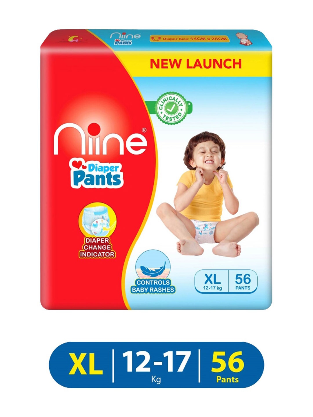 Buy Niine Pack Of 1Baby Diaper Pants Extra Large XL Size 12 17 KG 56 