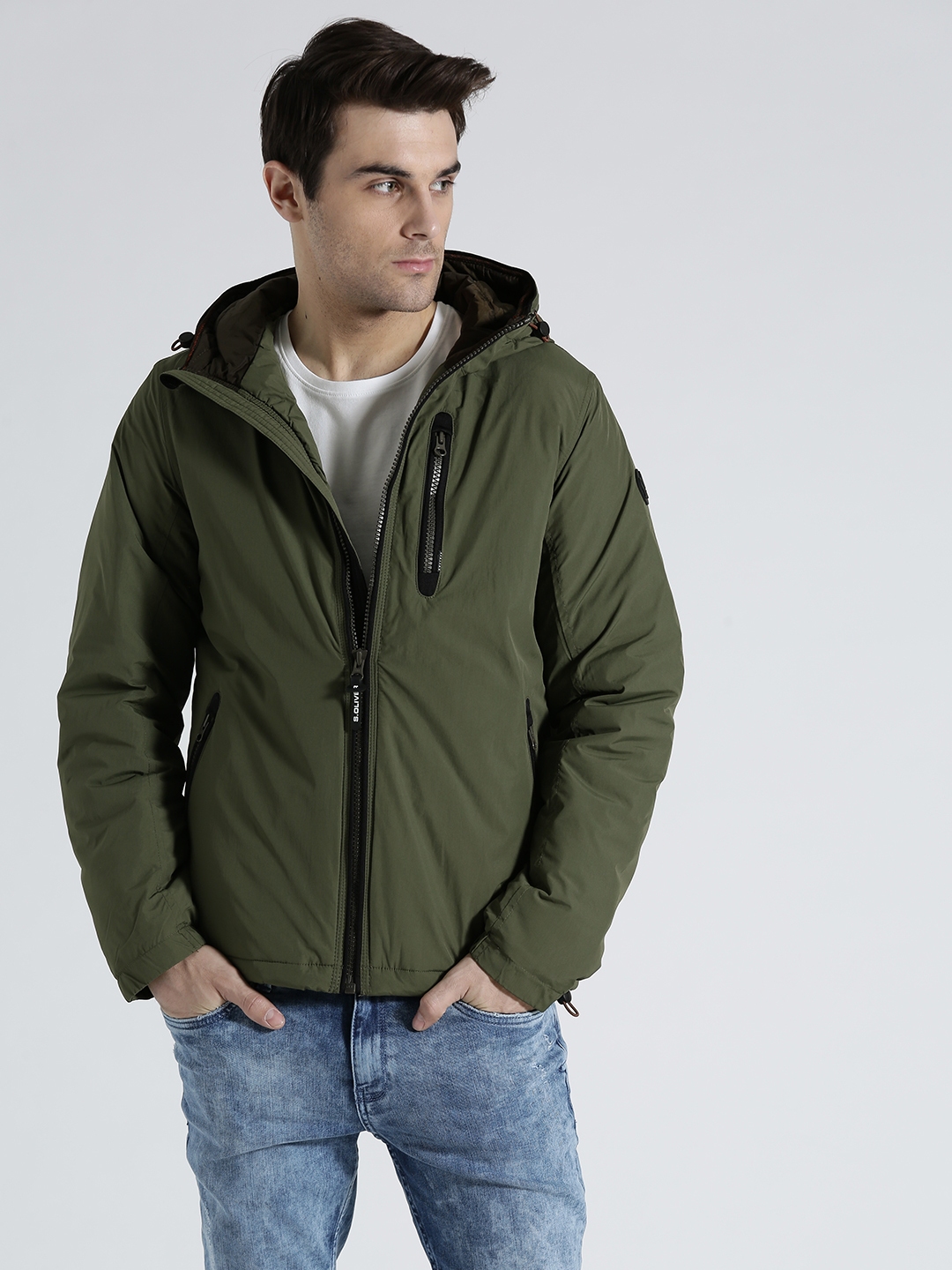 Buy S.Oliver Men Olive Green Solid Tailored Jacket - Jackets for Men ...