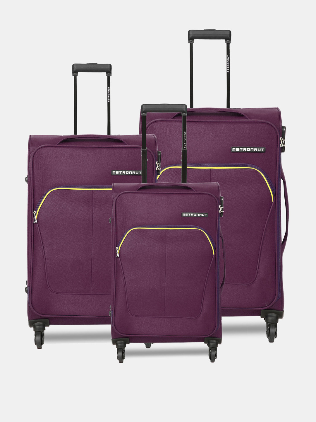 Buy Metronaut Unisex Set Of 3 Trolley Suitcases Cabin, Medium And Large