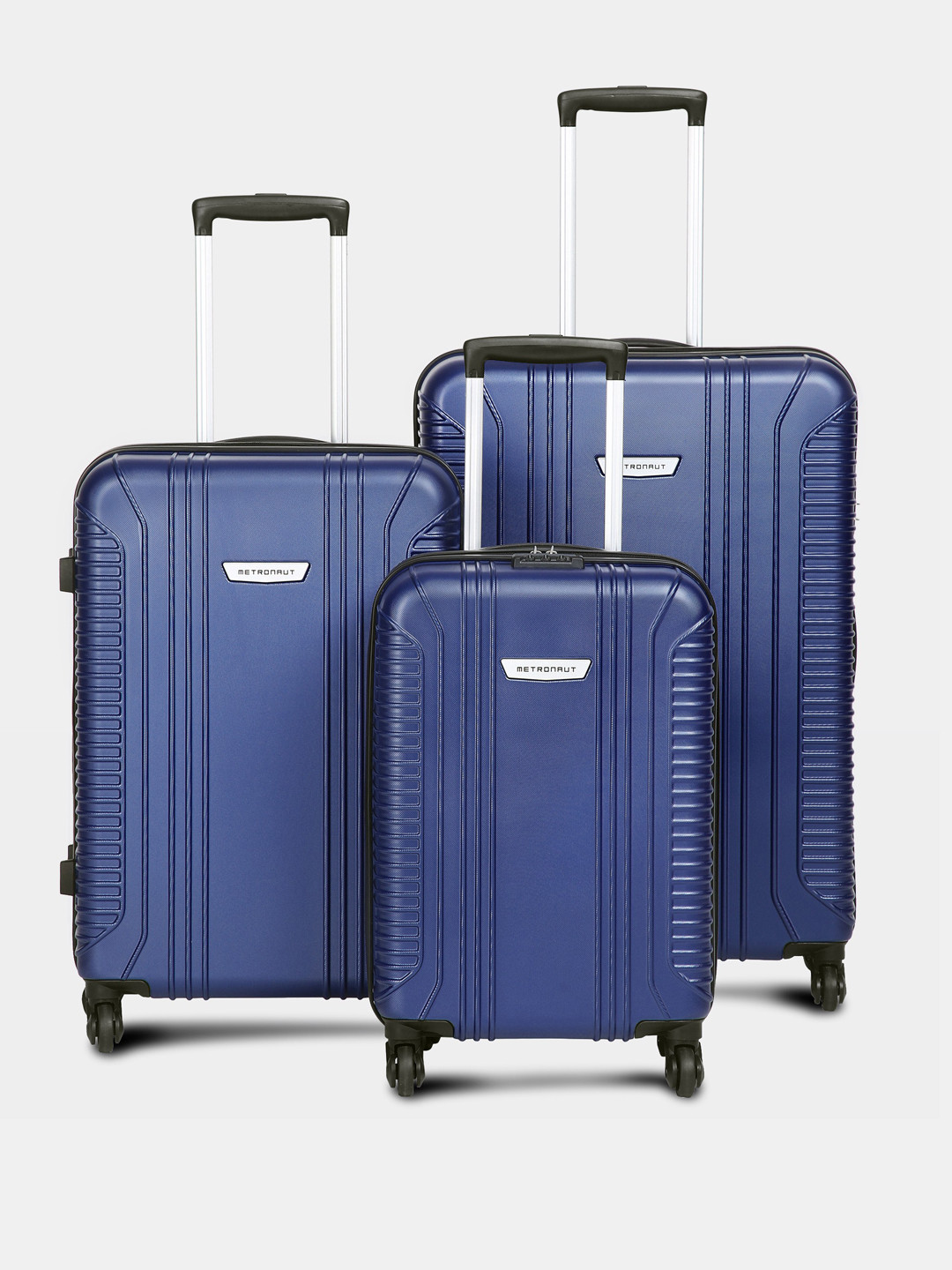 Buy Metronaut Set Of 3 Trolley Suitcases Cabin & Medium & Large