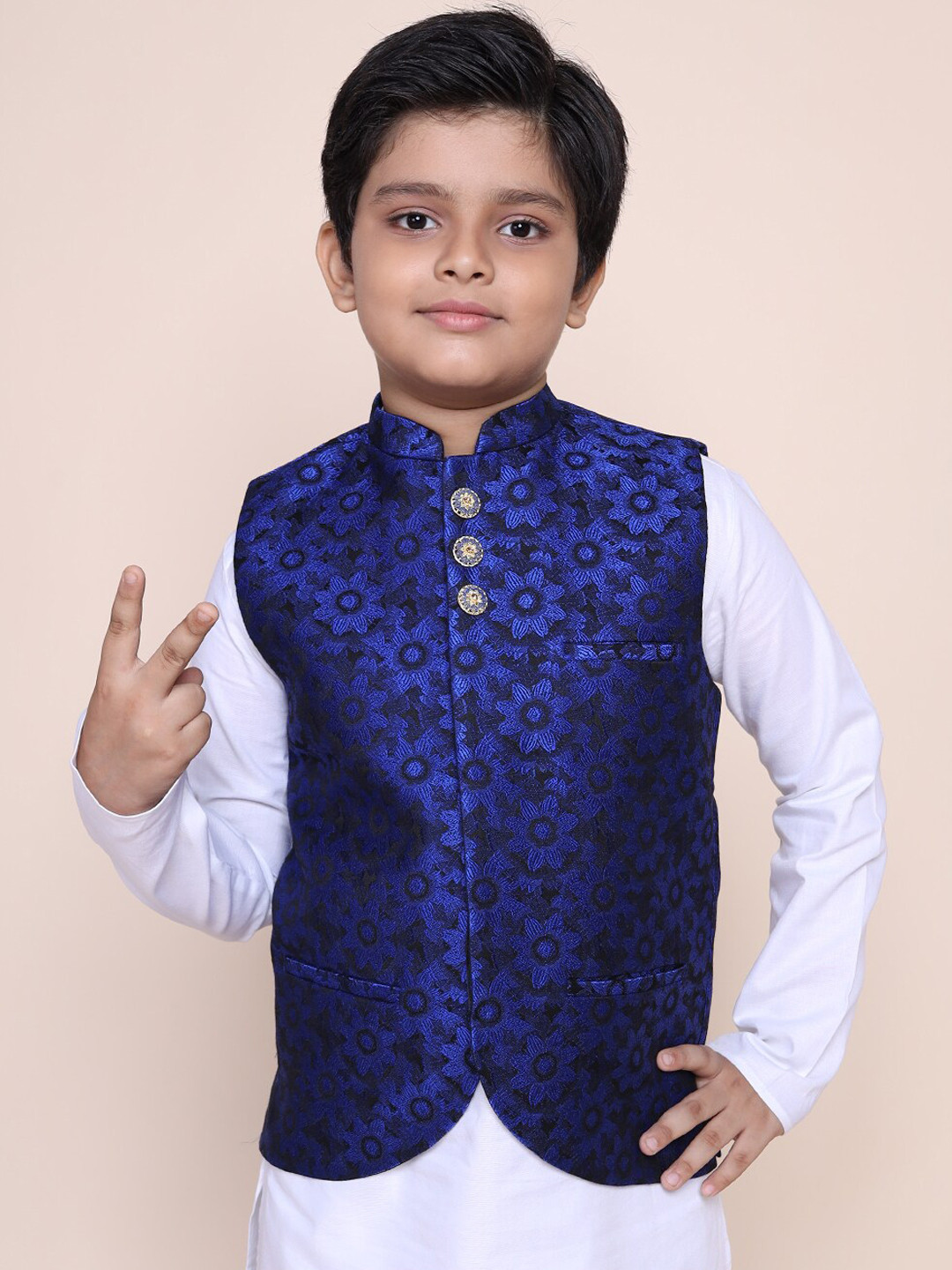 Buy NAMASKAR Boys Printed Woven Nehru Jacket Nehru Jackets for Boys