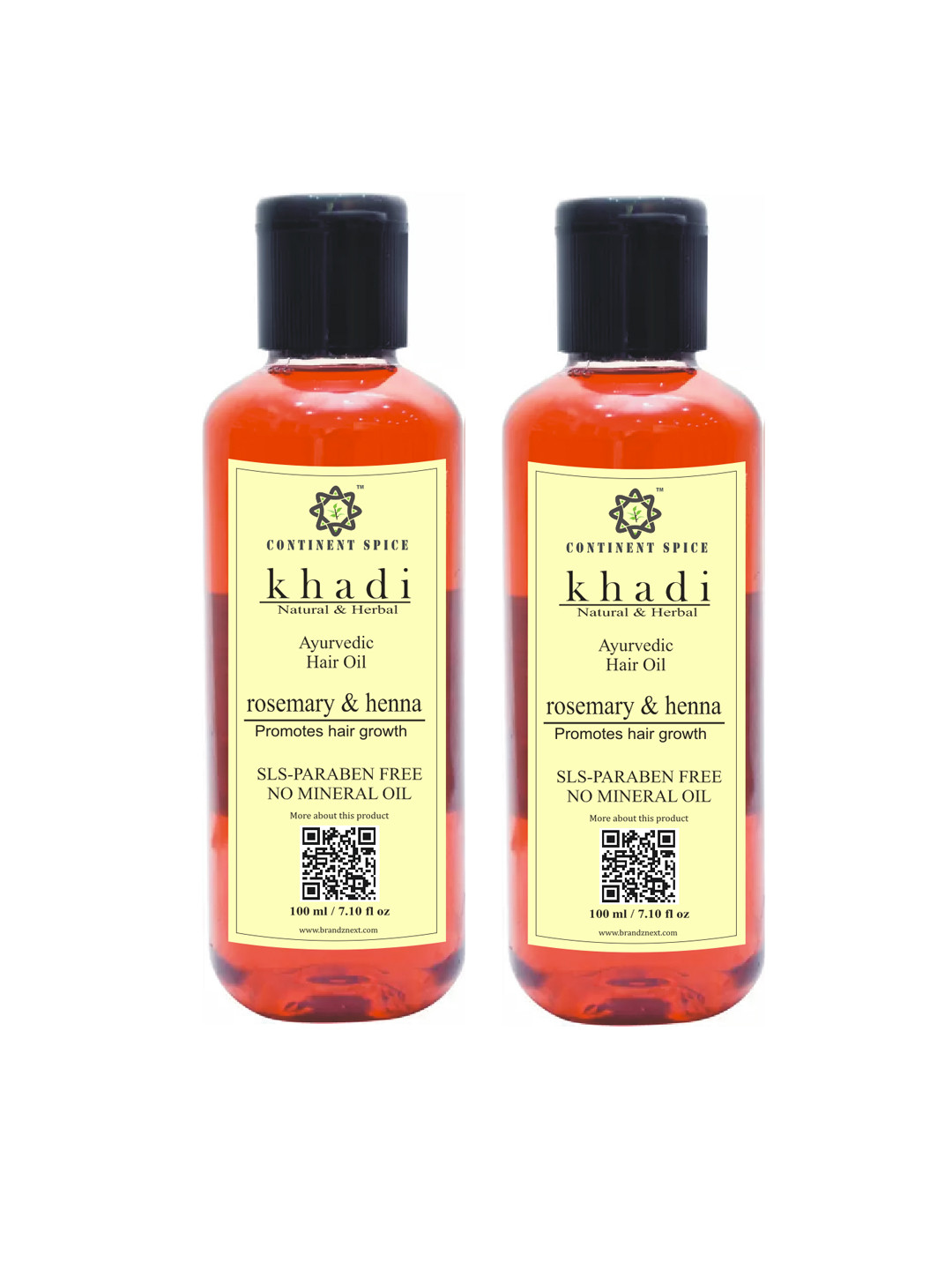 Buy Khadi Continent Spice Set Of 2 Rosemary & Henna Ayurvedic Hair Growth Oils 100 Ml (each