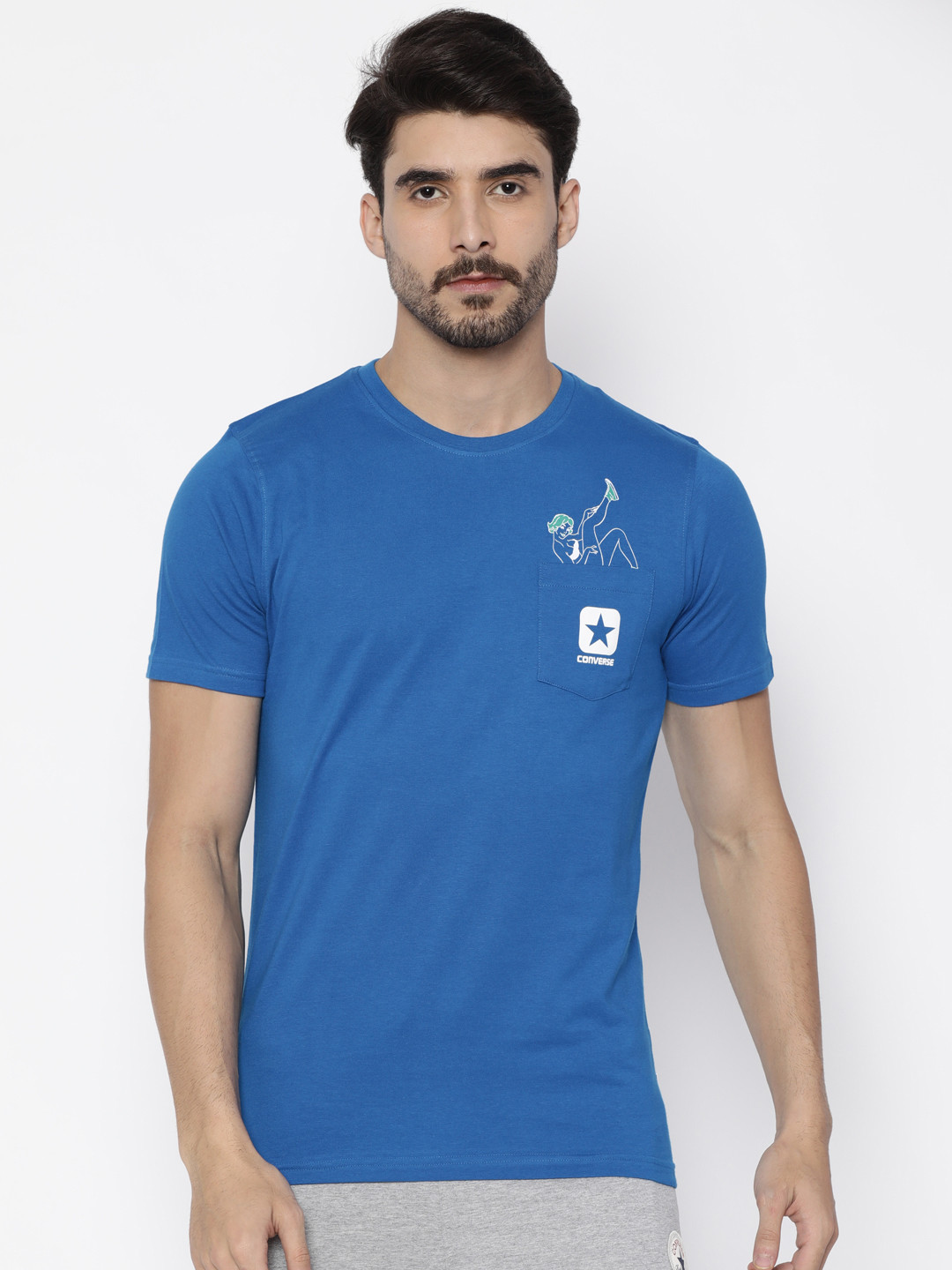 Buy Converse Men Blue Round Neck T Shirt Tshirts for Men 2172458 Myntra