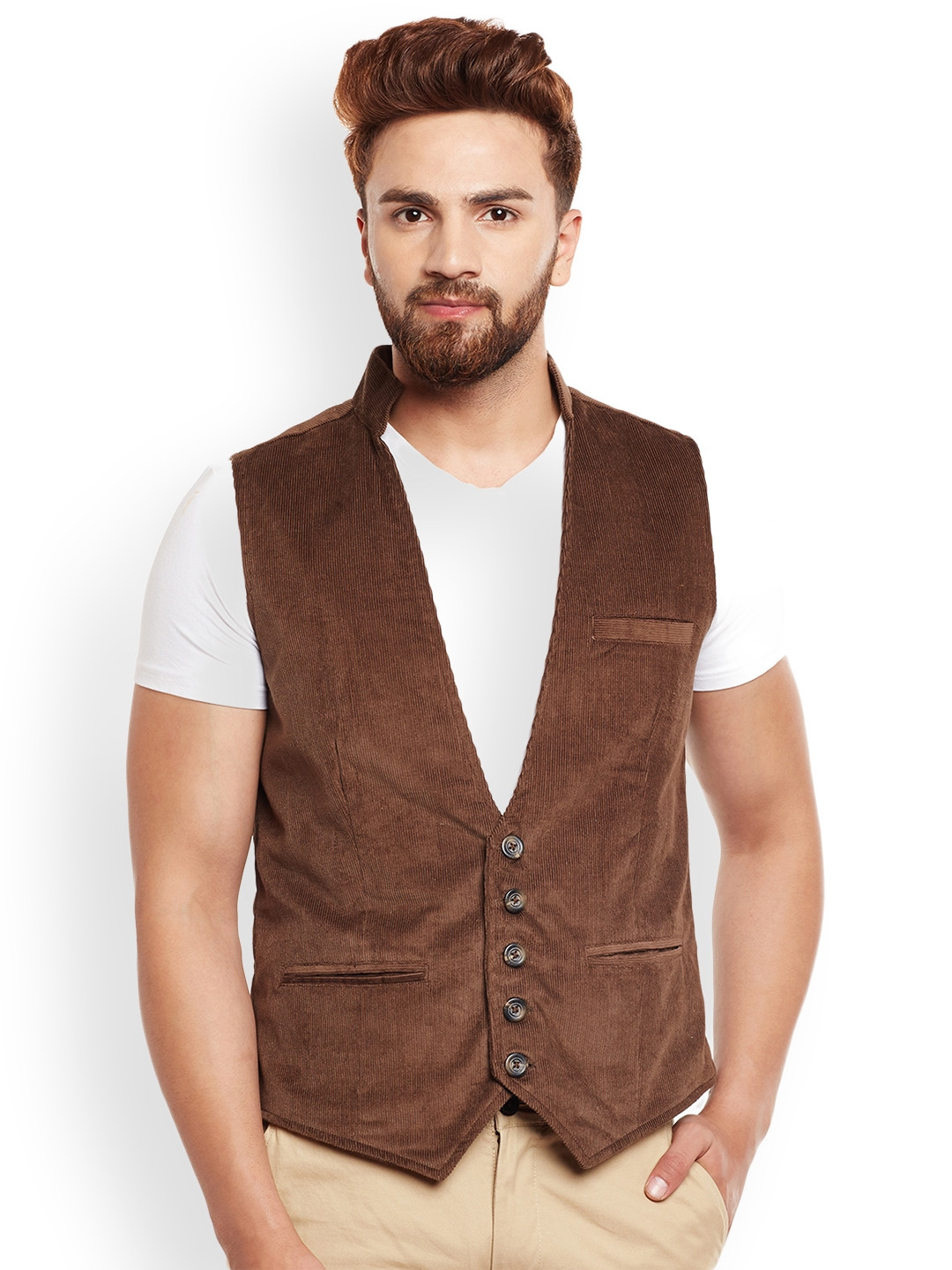 Buy Even Brown Slim Fit Waistcoat Waistcoat for Men 2172842 Myntra