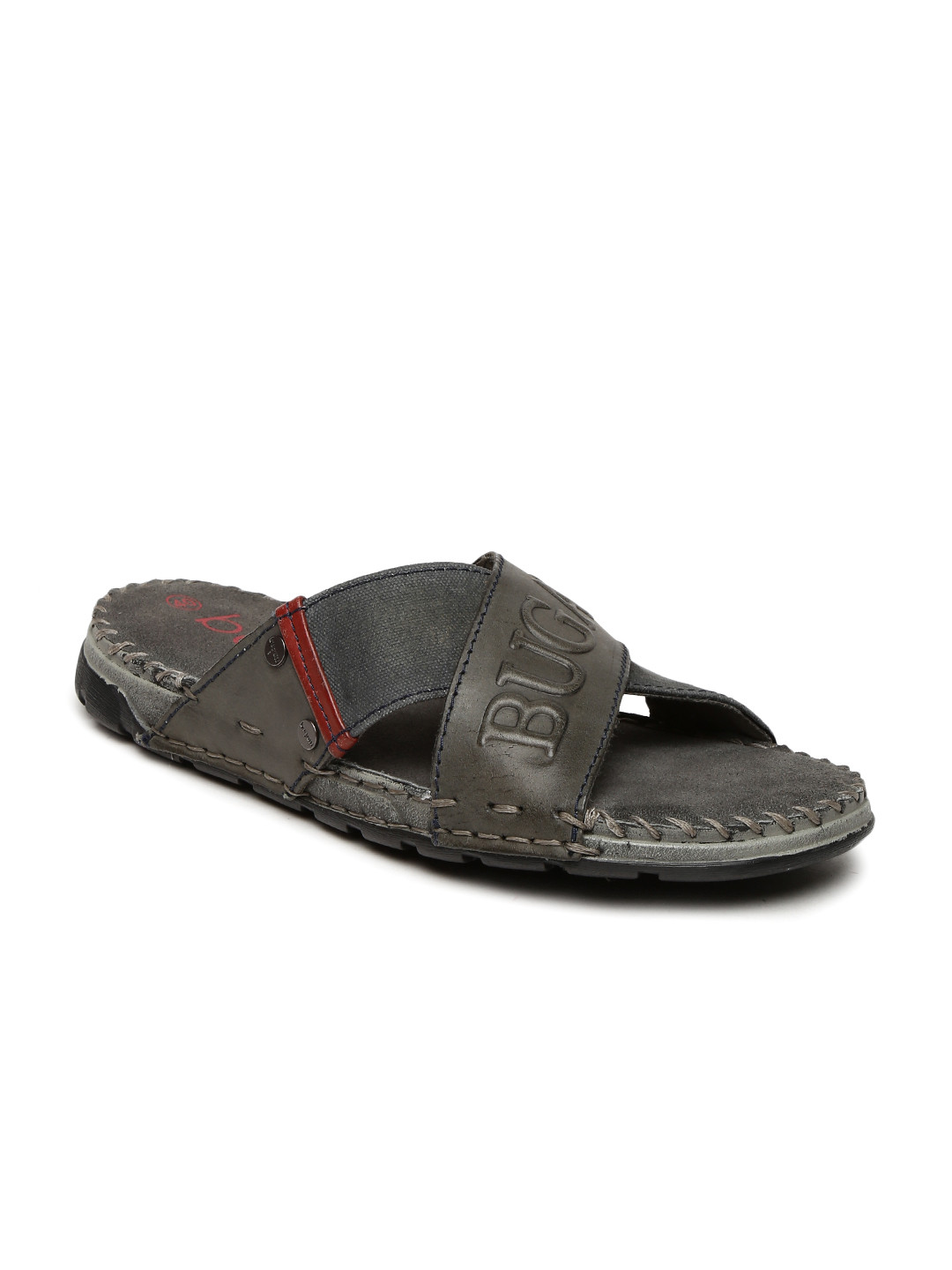 Buy Bugatti Men Grey Mallorca Open Leather Sandals - Sandals for Men 2173038 | Myntra