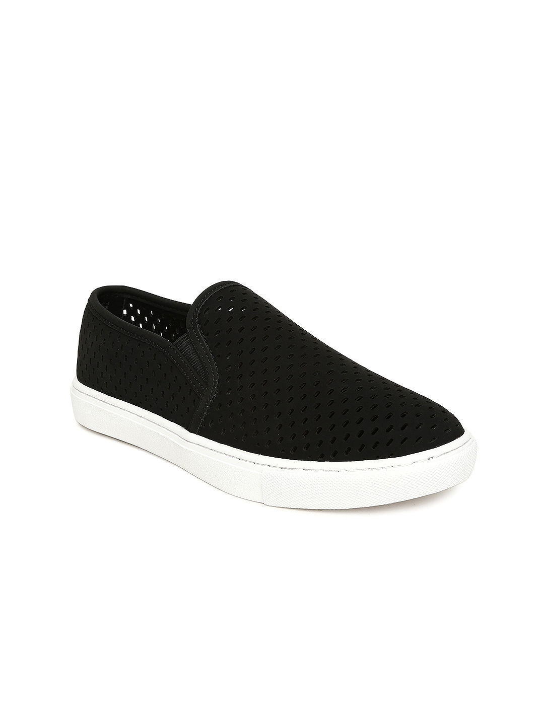 Buy Steve Madden Women Black ELOUISE Slip On Sneakers With Cut Out ...