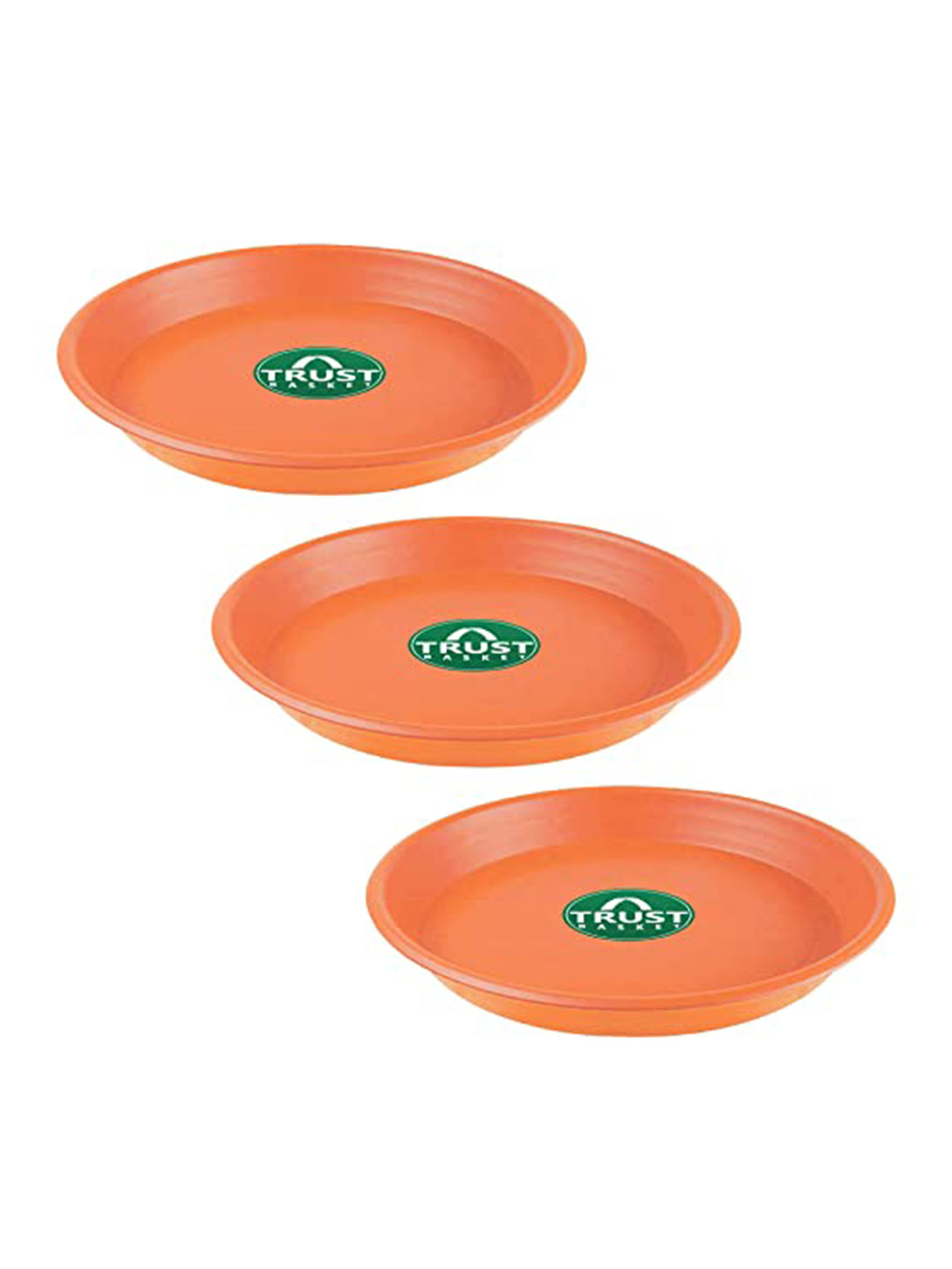Buy TRUSTBASKET 3 Pcs Brown Brand Logo Detailing Planter Saucers