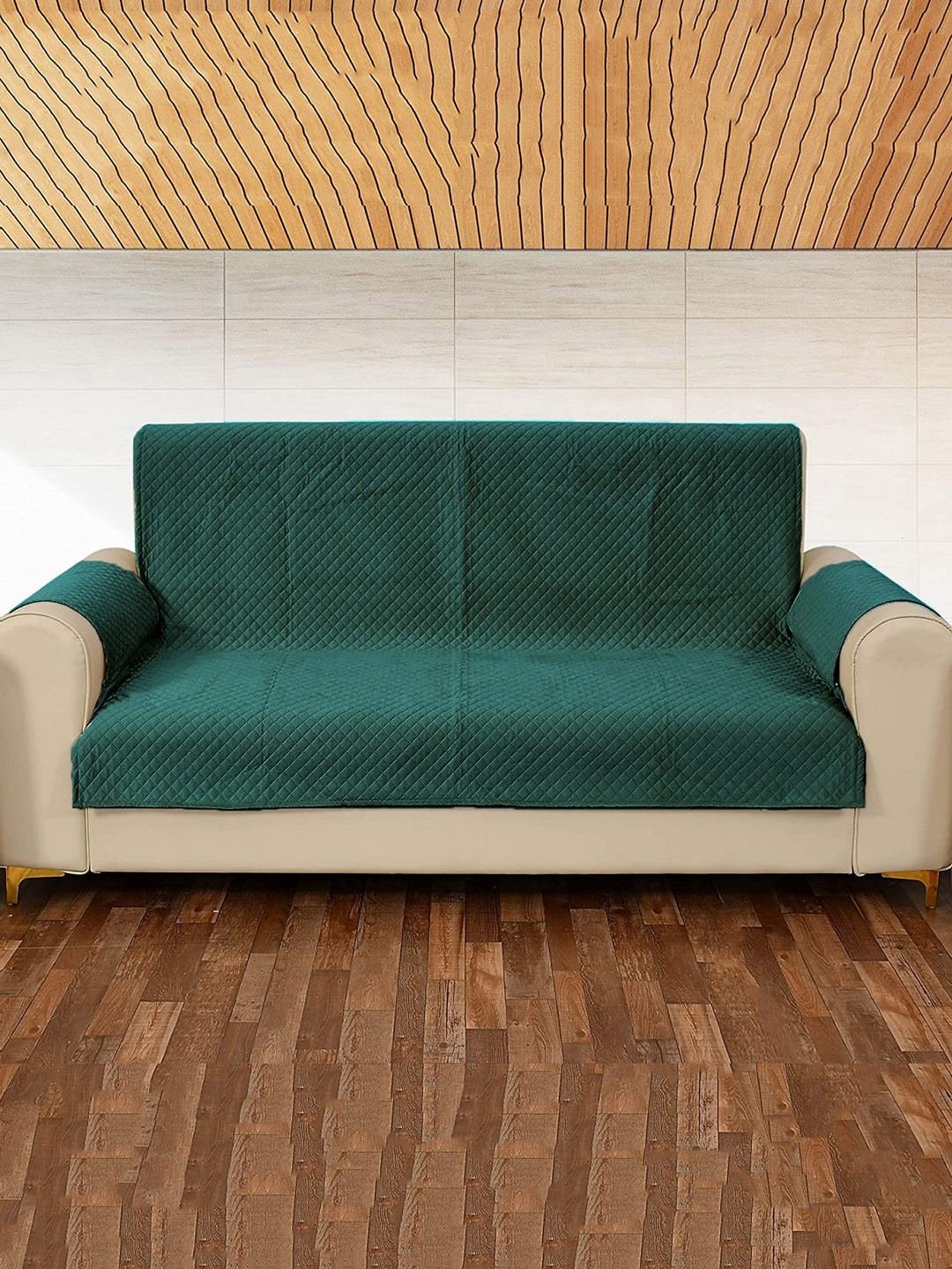 Buy STITCHNEST Criss Cross Patterned Velvet 2 Seater Sofa Cover