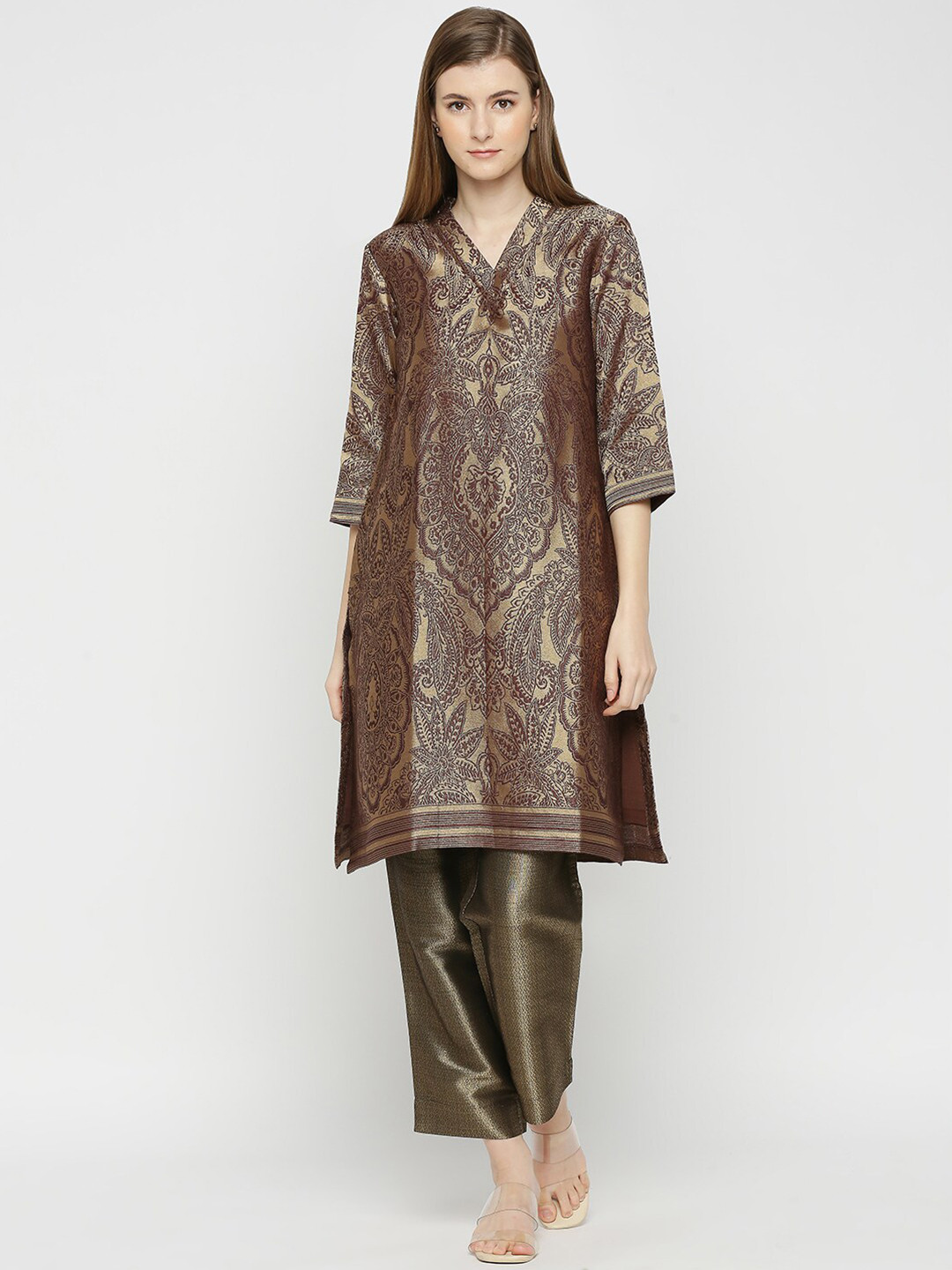 Buy Cloth Haus India Women Ethnic Motifs Brocade Kurta Kurtas for